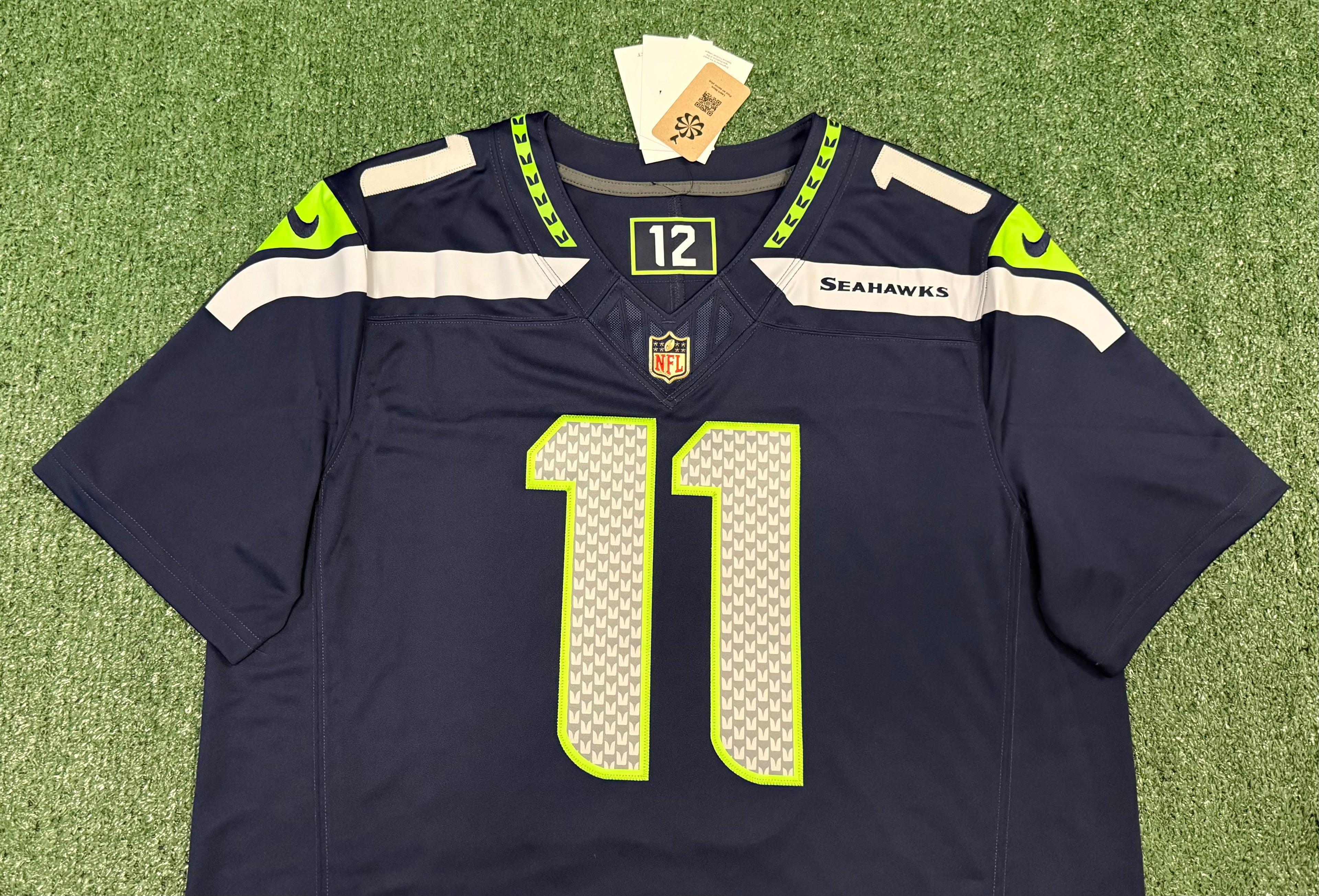 Jaxon Smith-Njigba Seattle Seahawks Jersey #11 Nike Vapor FUSE Limited Navy Size (XL) NFL