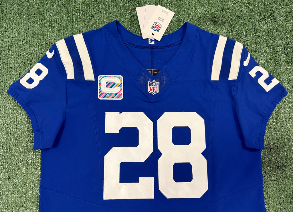 Jonathan Taylor Indianapolis Colts Jersey #28 Nike Vapor Fuse Elite Blue Size 44 (L) NFL