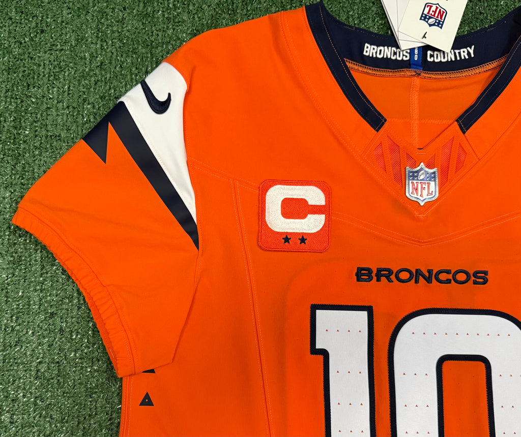 Bo Nix Denver Broncos Jersey #10 Nike Vapor Fuse Elite Orange Size 40 (M) NFL