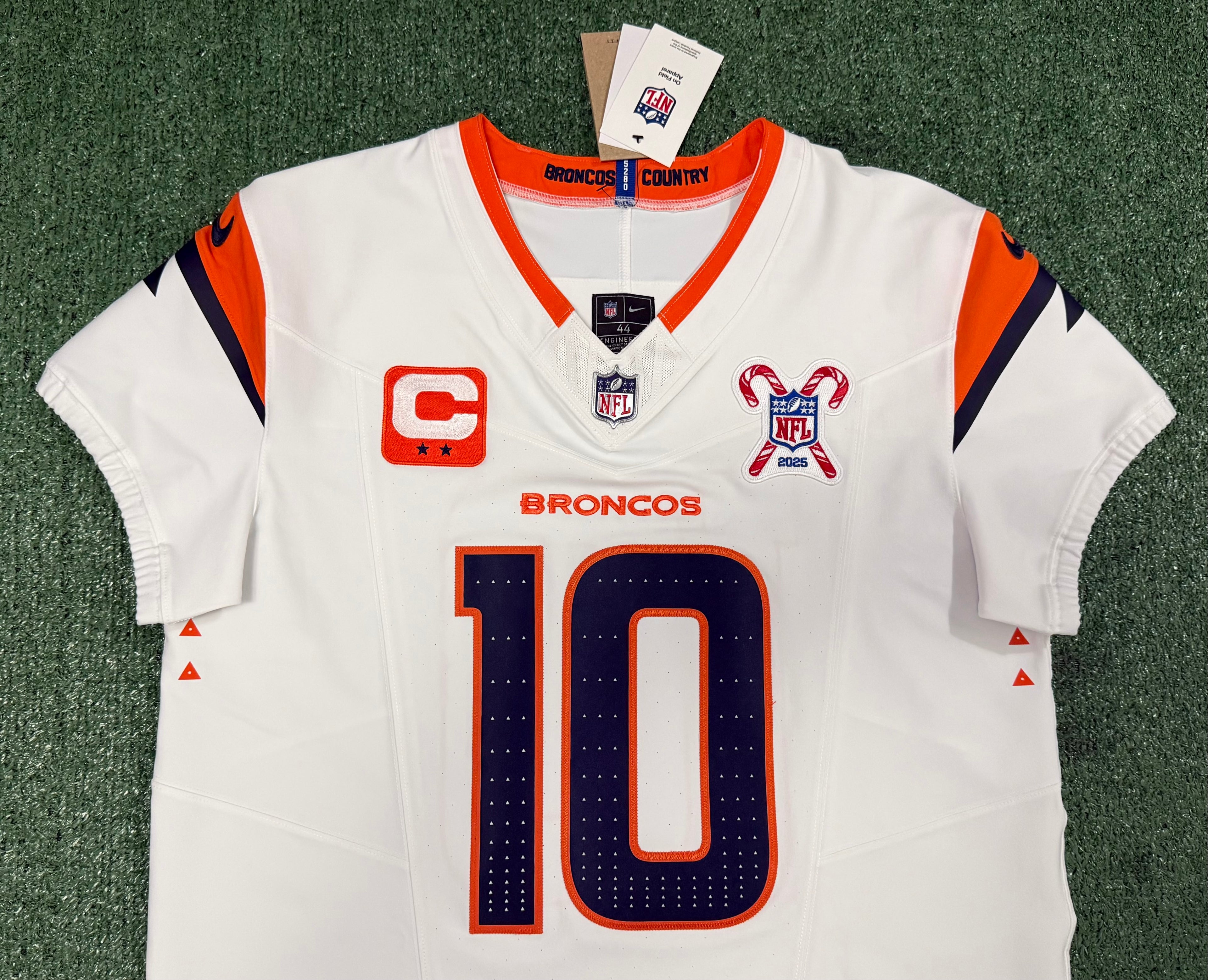 Bo Nix Denver Broncos Jersey #10 Nike Vapor Fuse Elite White Size 44 (L) NFL