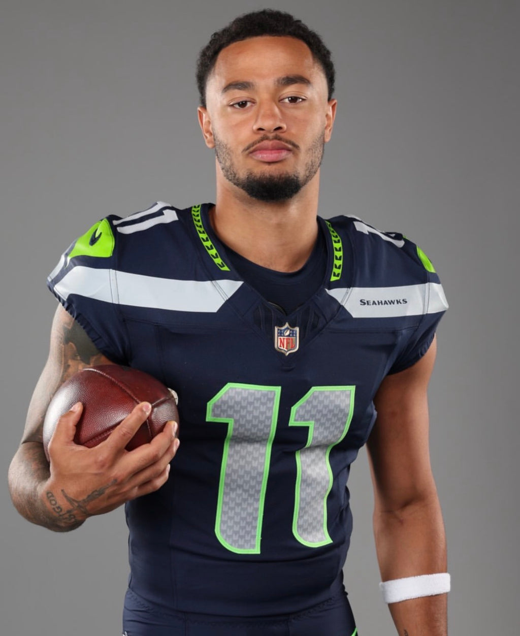 Jaxon Smith-Njigba Seattle Seahawks Jersey #11 Nike Vapor FUSE Limited Navy Size (XL) NFL
