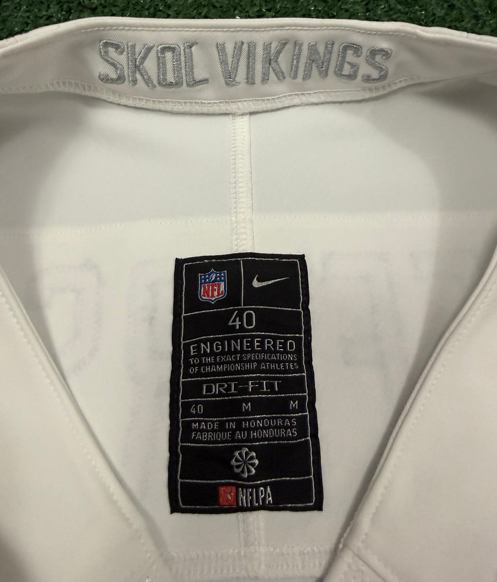 Justin Jefferson Minnesota Vikings Jersey #18 Nike Vapor FUSE Elite White Size 40 (Medium) NFL