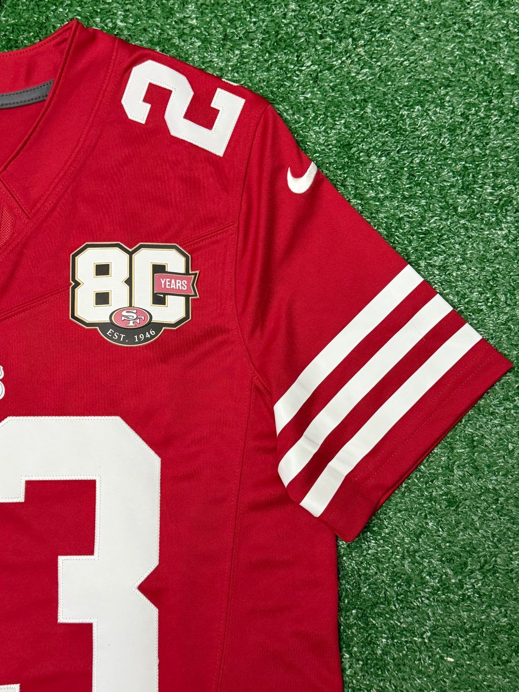 Christian McCaffrey San Francisco 49ers Jersey #23 Nike Vapor Fuse Limited Stitched Red Size (Medium) NFL