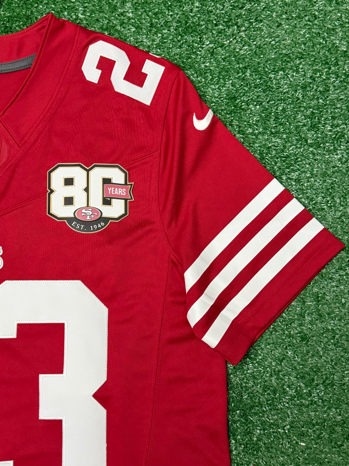 Christian McCaffrey San Francisco 49ers Jersey #23 Nike Vapor Fuse Limited Stitched Red Size (Medium) NFL