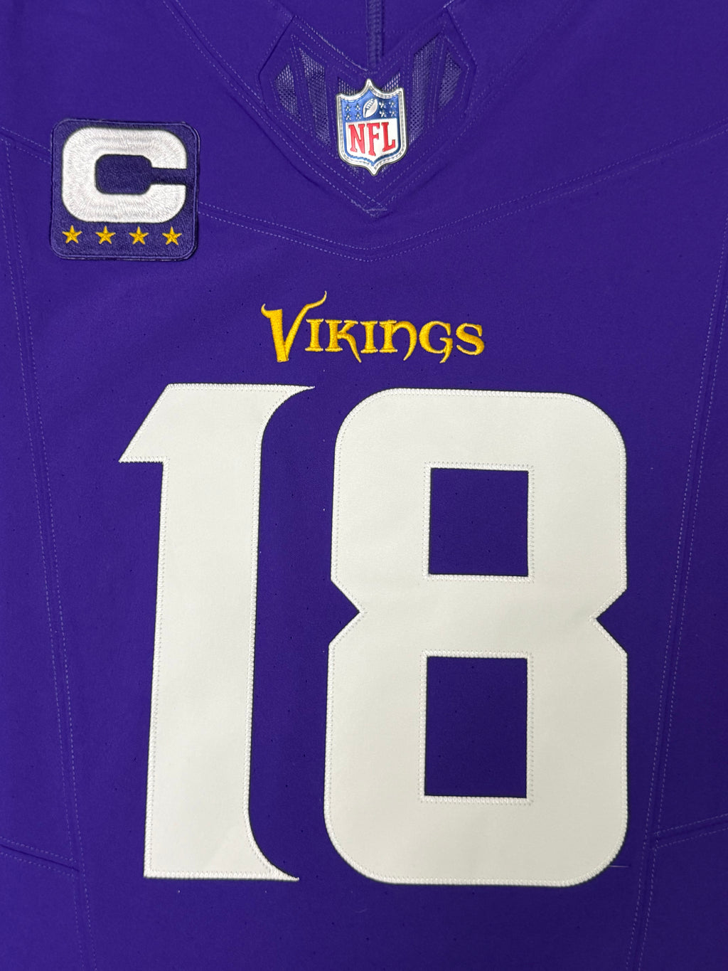 Justin Jefferson Minnesota Vikings Jersey #18 Nike Vapor FUSE Elite Purple Size 44 (Large) NFL