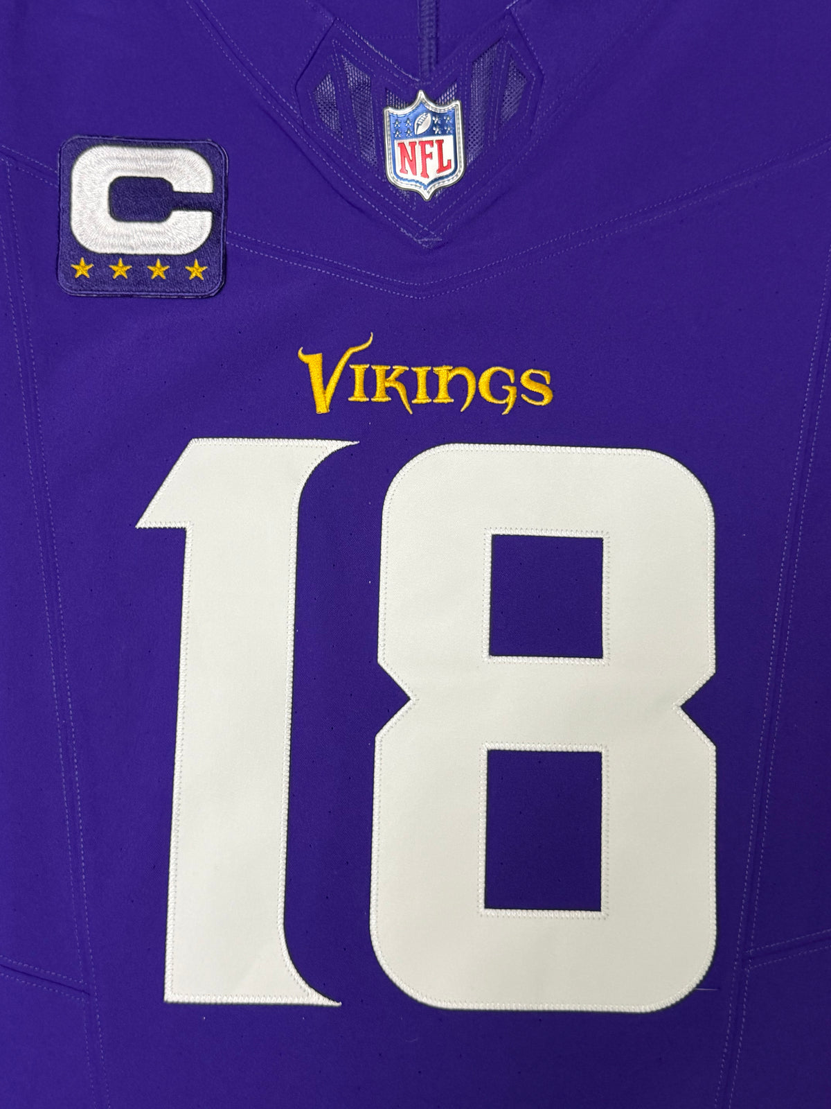 Justin Jefferson Minnesota Vikings Jersey #18 Nike Vapor FUSE Elite Purple Size 44 (Large) NFL