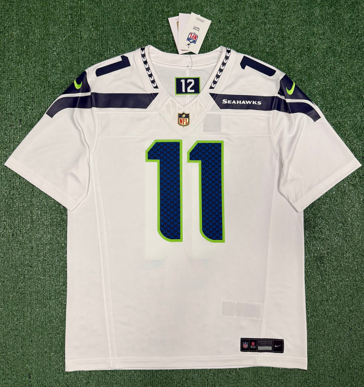 Jaxon Smith-Njigba Seattle Seahawks Jersey #11 Nike Vapor FUSE Limited White Size (Large) NFL