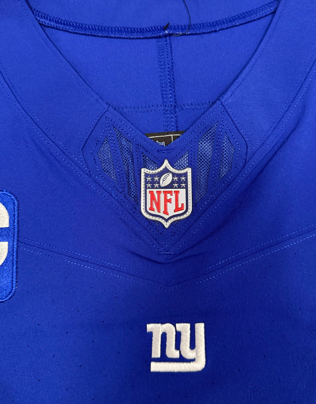 Jaxson Dart New York Giants Jersey #6 Nike Vapor FUSE Elite Blue Size 44 (Large) NFL
