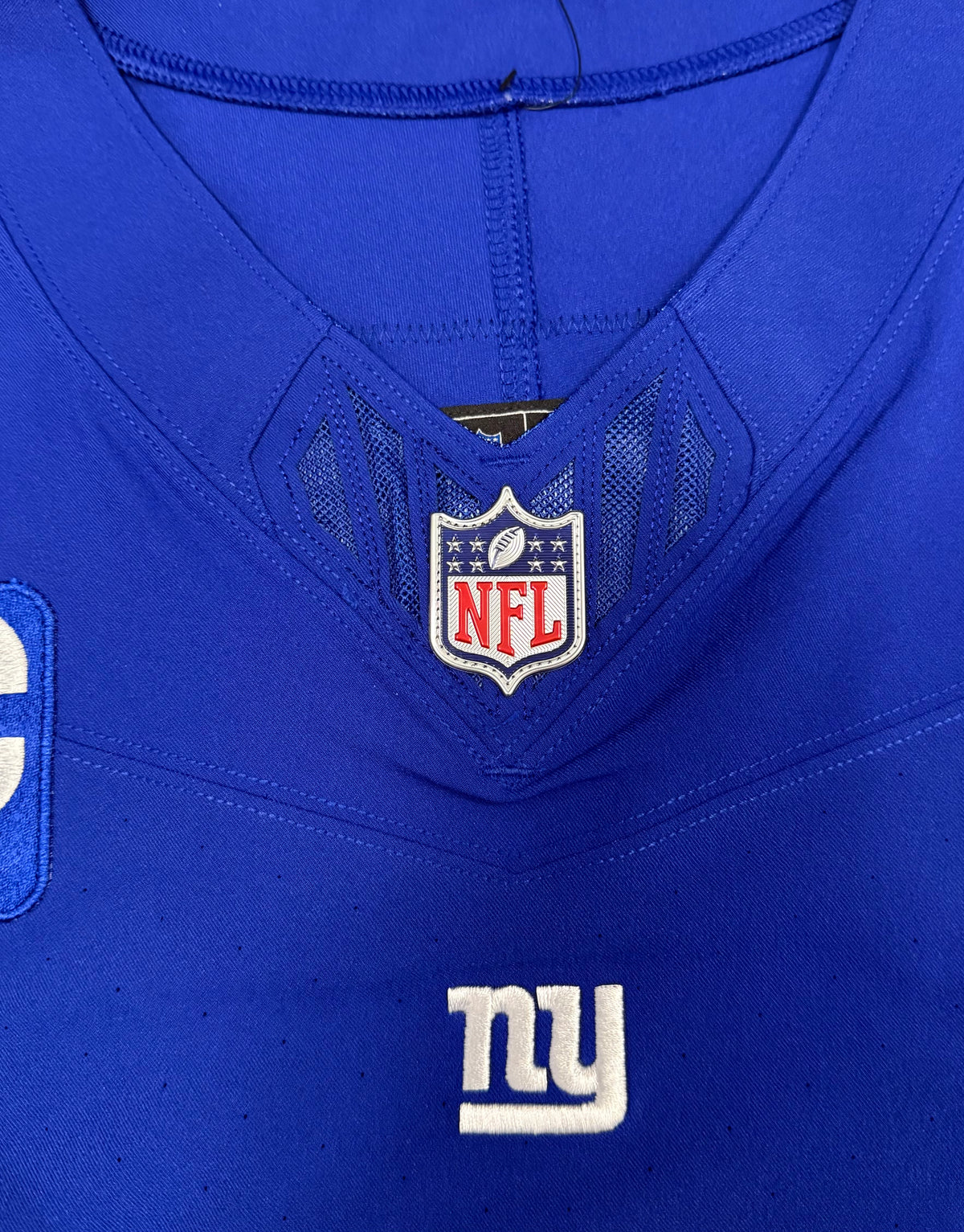 Jaxson Dart New York Giants Jersey #6 Nike Vapor FUSE Elite Blue Size 44 (Large) NFL
