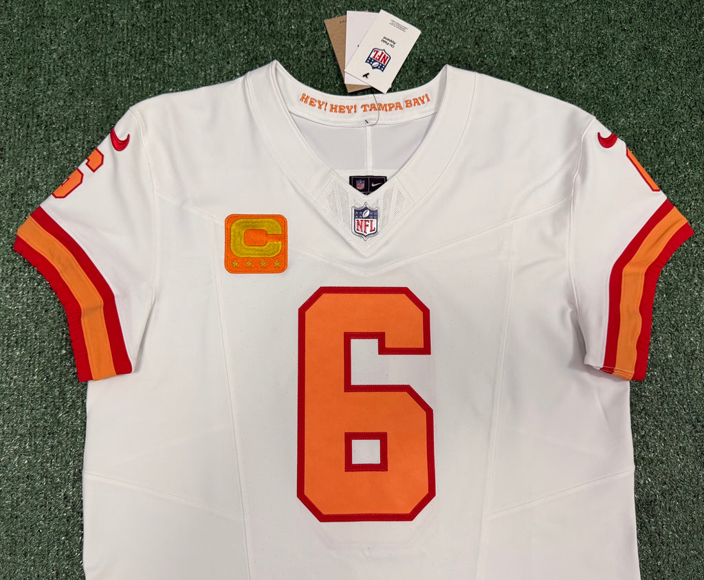 Baker Mayfield Tampa Bay Buccaneers Jersey #6 Nike Vapor FUSE Elite White Creamsicle size 44 (Large) NFL