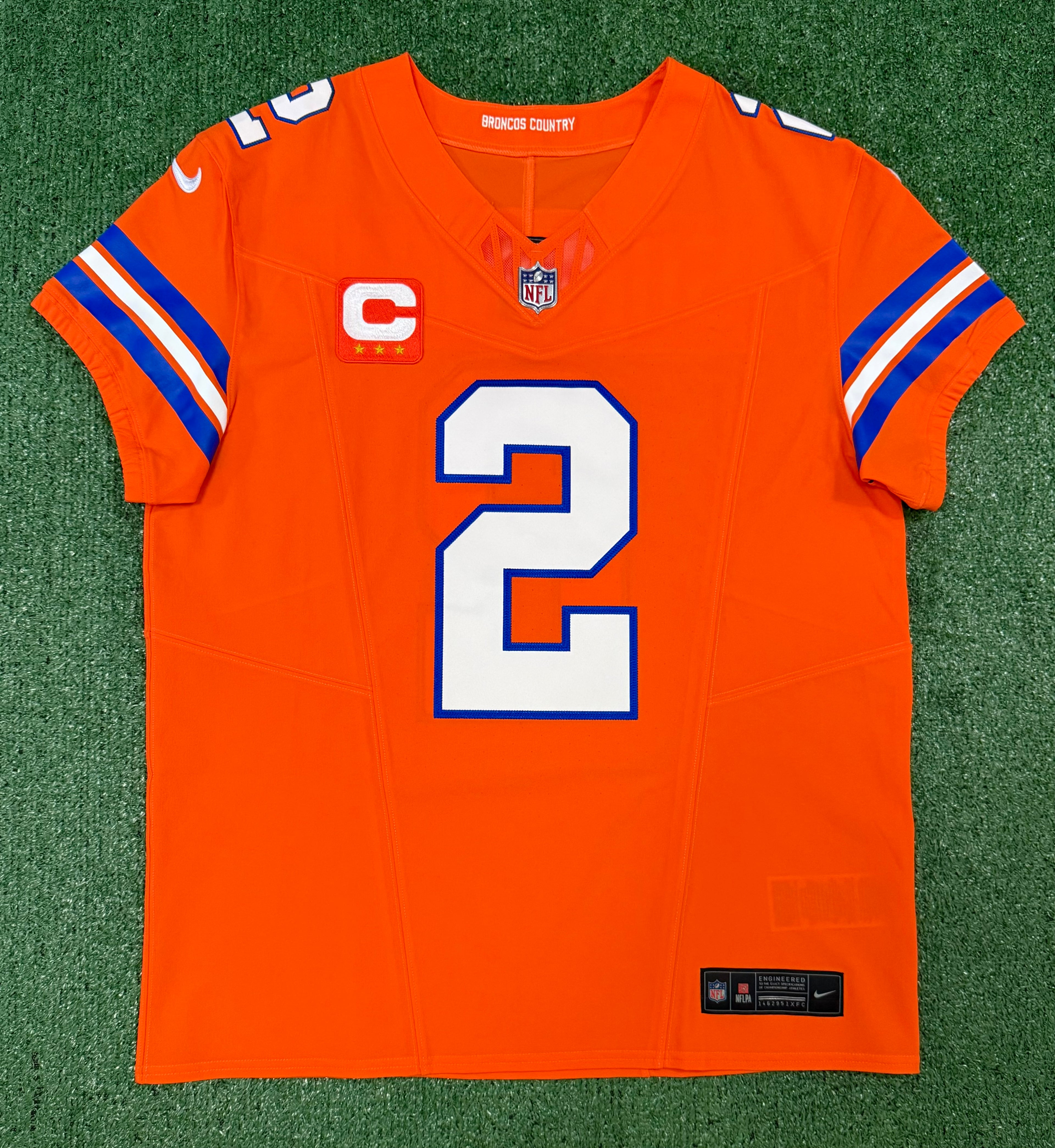 Pat Surtain II Denver Broncos Jersey #2 Nike Vapor Fuse Elite Orange Size 44 (Large) NFL