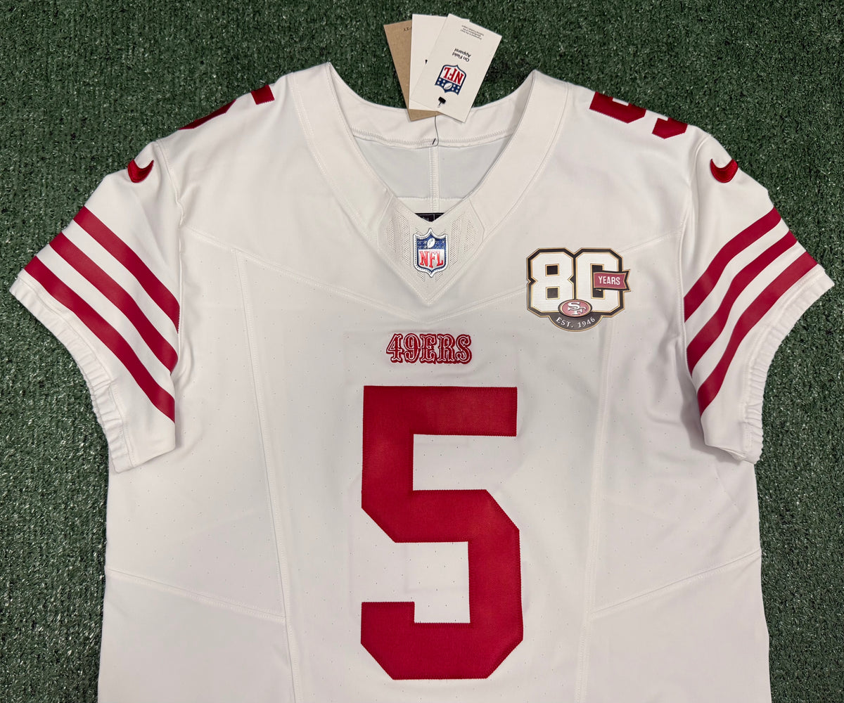 Mike Evans San Francisco 49ers Jersey #5 Nike Vapor FUSE Elite White Size 44 (Large) NFL