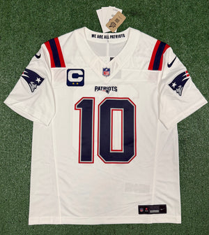 Drake Maye New England Patriots Jersey #10 Nike Vapor Fuse Limited White Size (Medium) NFL