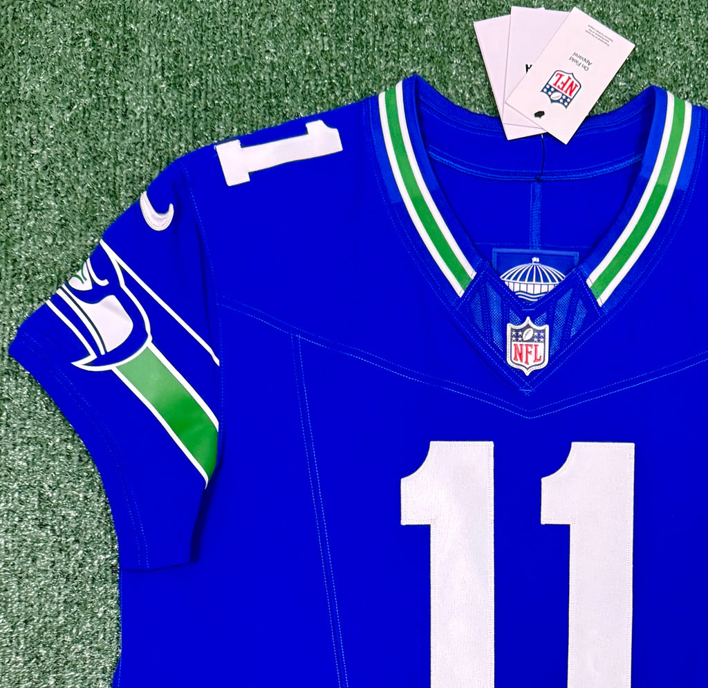 Jaxon Smith-Njigba Seattle Seahawks Jersey #11 Nike Vapor FUSE Elite Royal Blue Size 44 (L) NFL