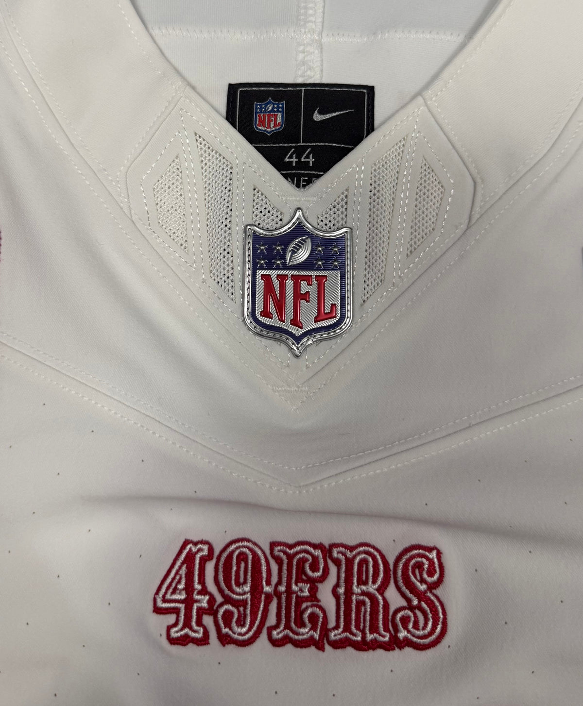 Christian McCaffrey San Francisco 49ers Jersey #23 Nike Vapor FUSE Elite White Size 44 (Large) NFL