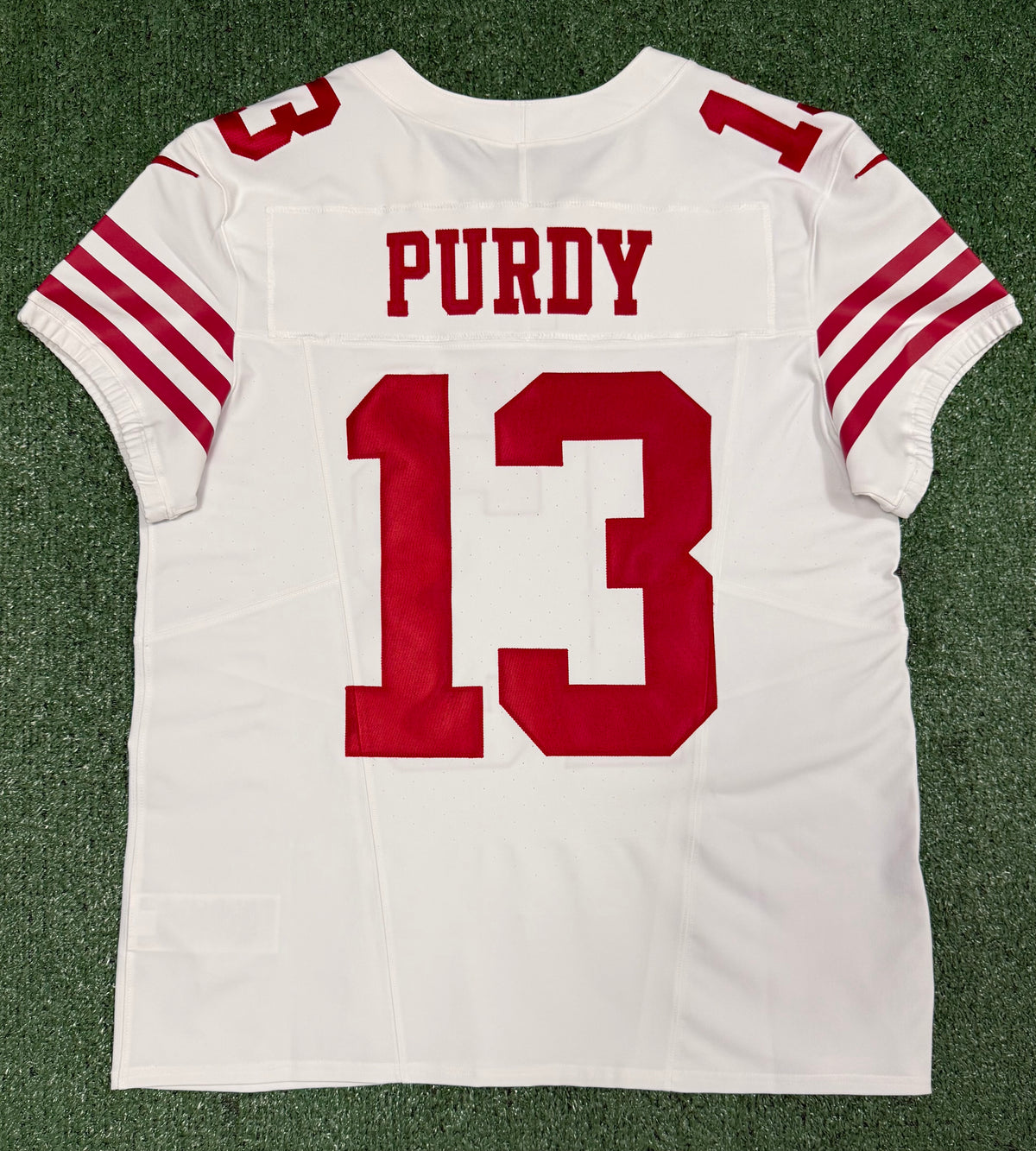 Brock Purdy San Francisco 49ers Jersey #13 Nike Vapor FUSE Elite White Size 44 (Large) NFL