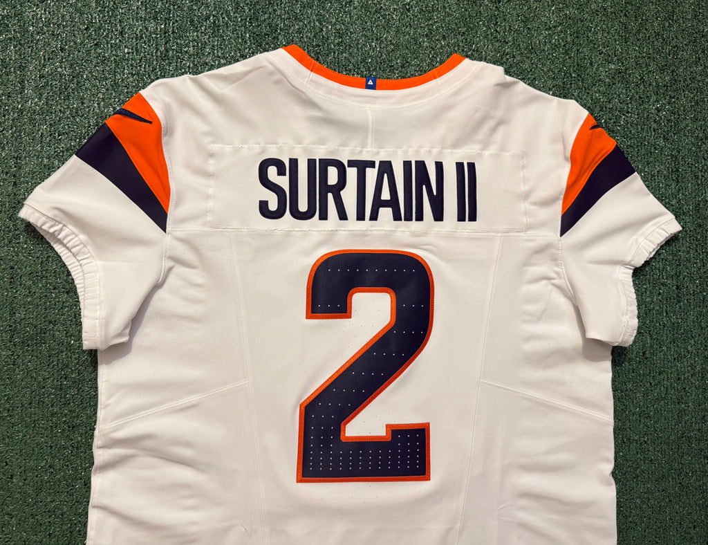 Pat Surtain II Denver Broncos Jersey #2 Nike Vapor Fuse Elite White Size 48 (XL) NFL