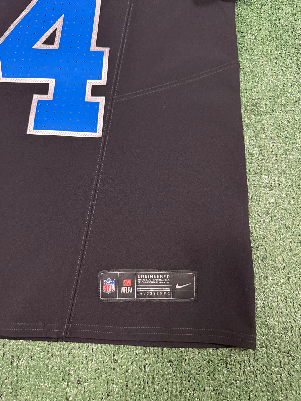 Amon Ra St Brown Detroit Lions Jersey #14 Nike Vapor FUSE Elite Black Size 44 (Large) NFL