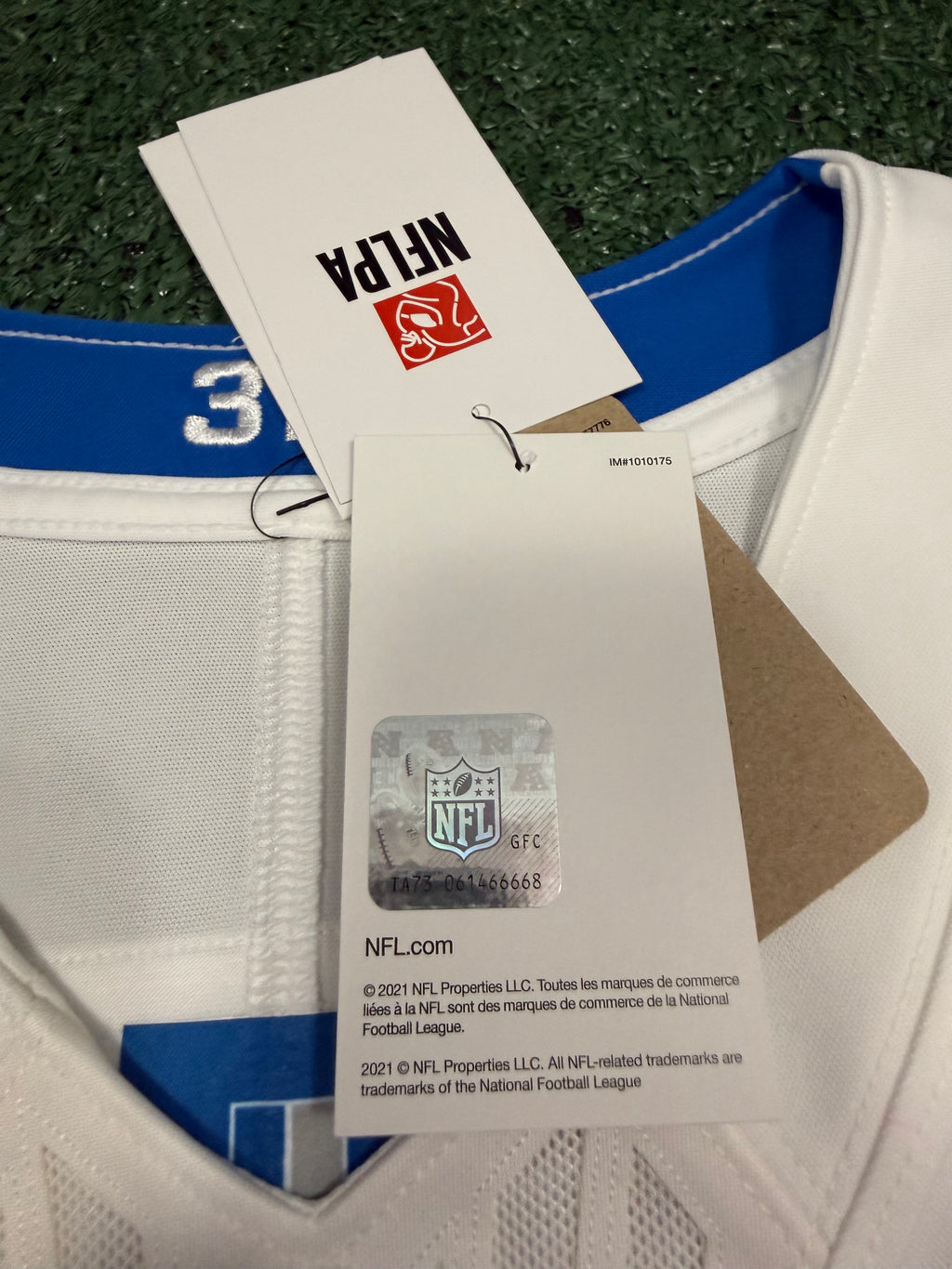 Amon Ra St Brown Detroit Lions Jersey #14 Nike Vapor Fuse Stitched Limited White Size (Large) NFL