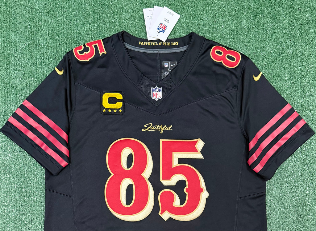 George Kittle San Francisco 49ers Jersey #85 Nike Vapor Fuse Limited Rivalry Black Size (XL) NFL