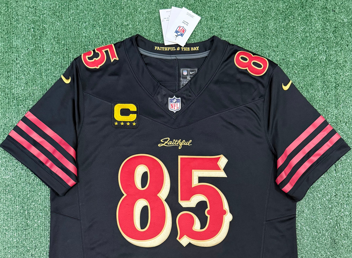 George Kittle San Francisco 49ers Jersey #85 Nike Vapor Fuse Limited Rivalry Black Size (XL) NFL