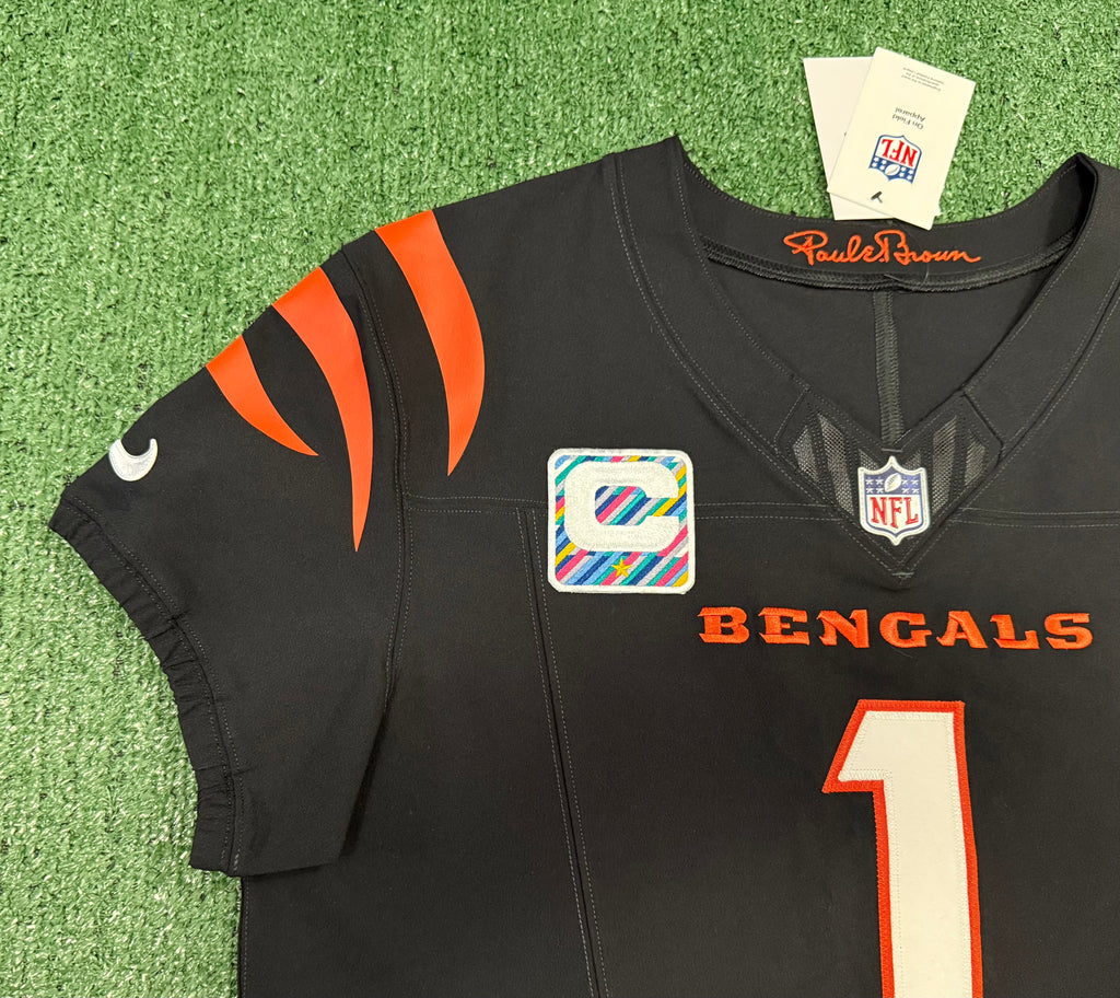 Ja'Marr Chase Cincinnati Bengals Jersey #1 Nike Vapor Fuse Elite Black Size 44 (L) NFL