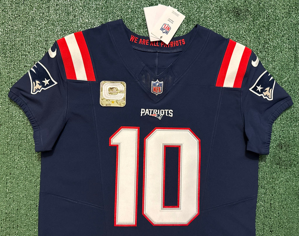 Drake Maye New England Patriots Jersey #10 Nike Vapor Fuse Elite Blue Size 44 (Large) NFL