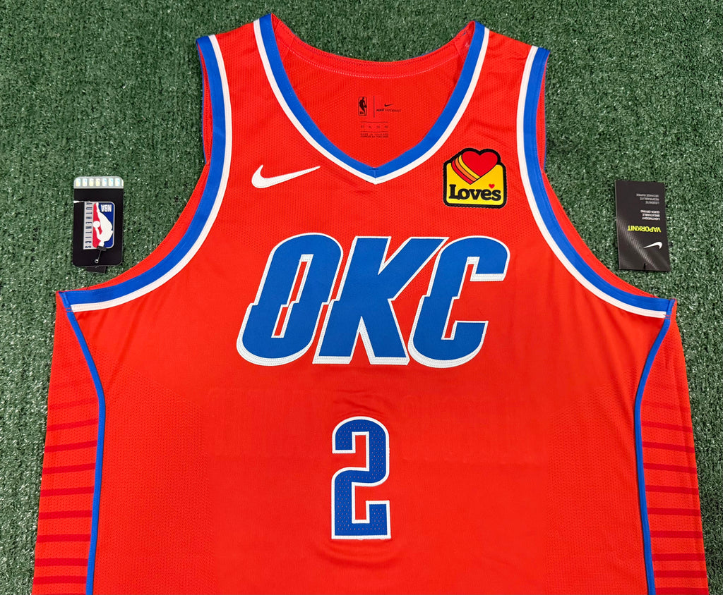 Shai Gilgeous-Alexander Oklahoma City Thunder Jersey #2 Nike VaporKnit Authentic Orange Size 52 (XL) NBA