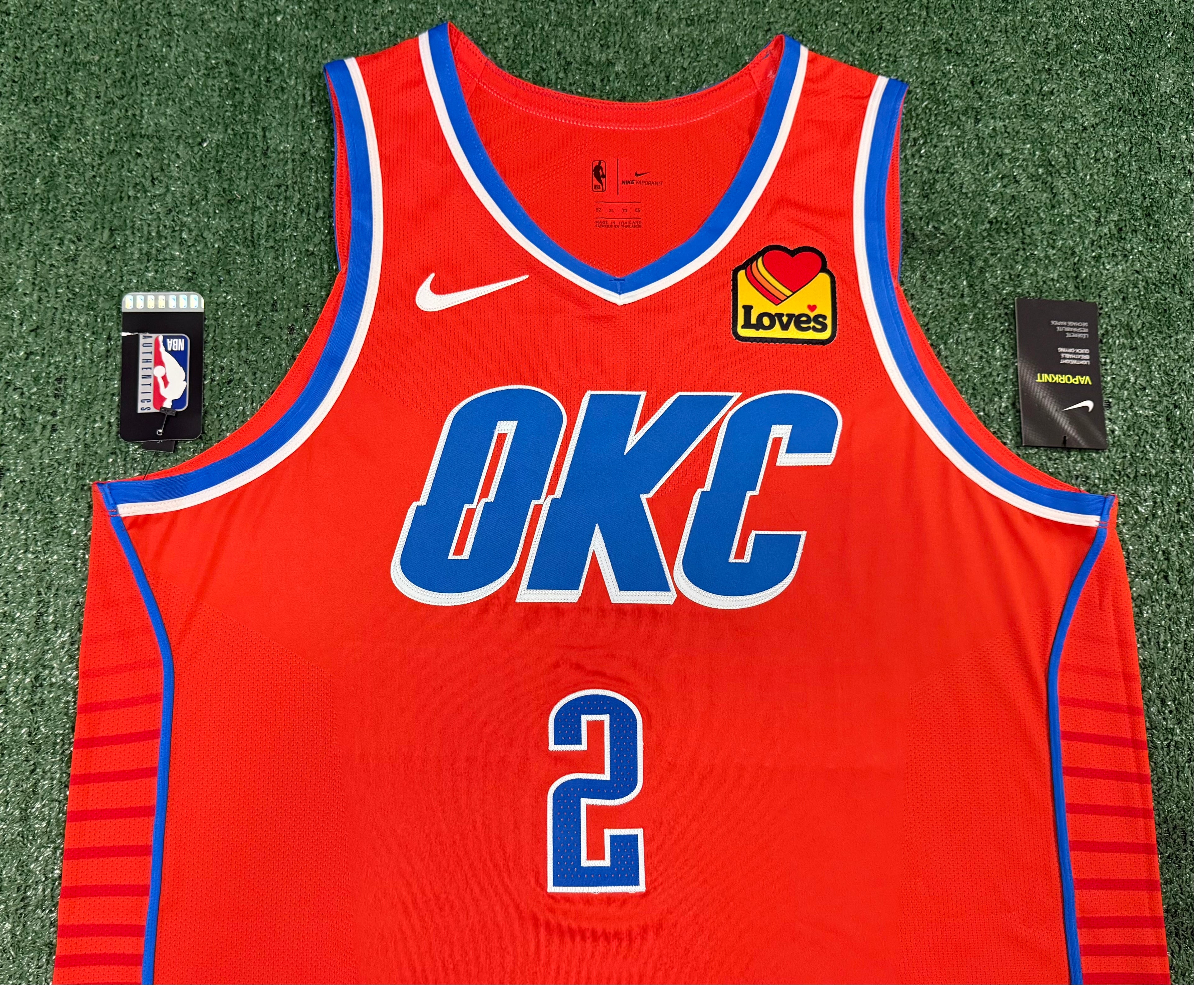 Shai Gilgeous-Alexander Oklahoma City Thunder Jersey #2 Nike VaporKnit Authentic Orange Size 52 (XL) NBA