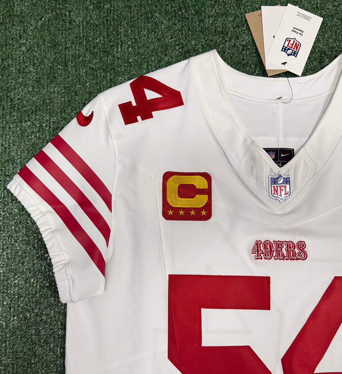 Fred Warner San Francisco 49ers Jersey #54 Nike Vapor FUSE Elite White Size 44 (Large) NFL