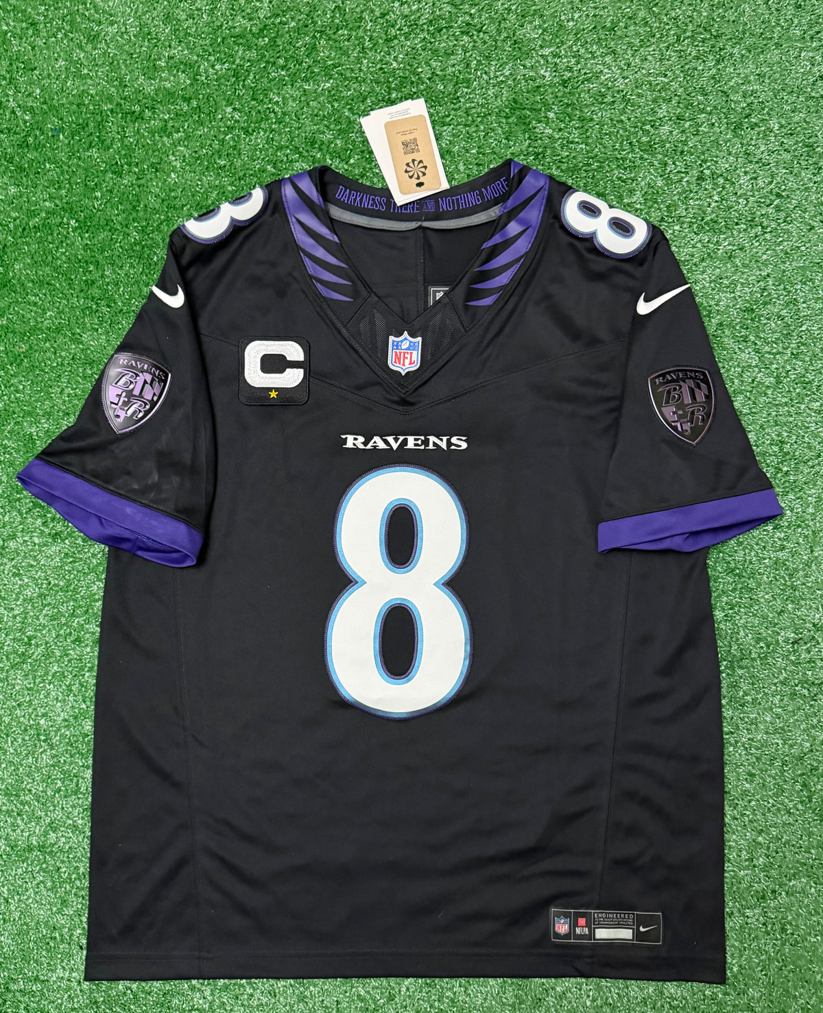 Lamar Jackson Baltimore Ravens Jersey #8 Nike Vapor FUSE Limited Black Size (Large) NFL