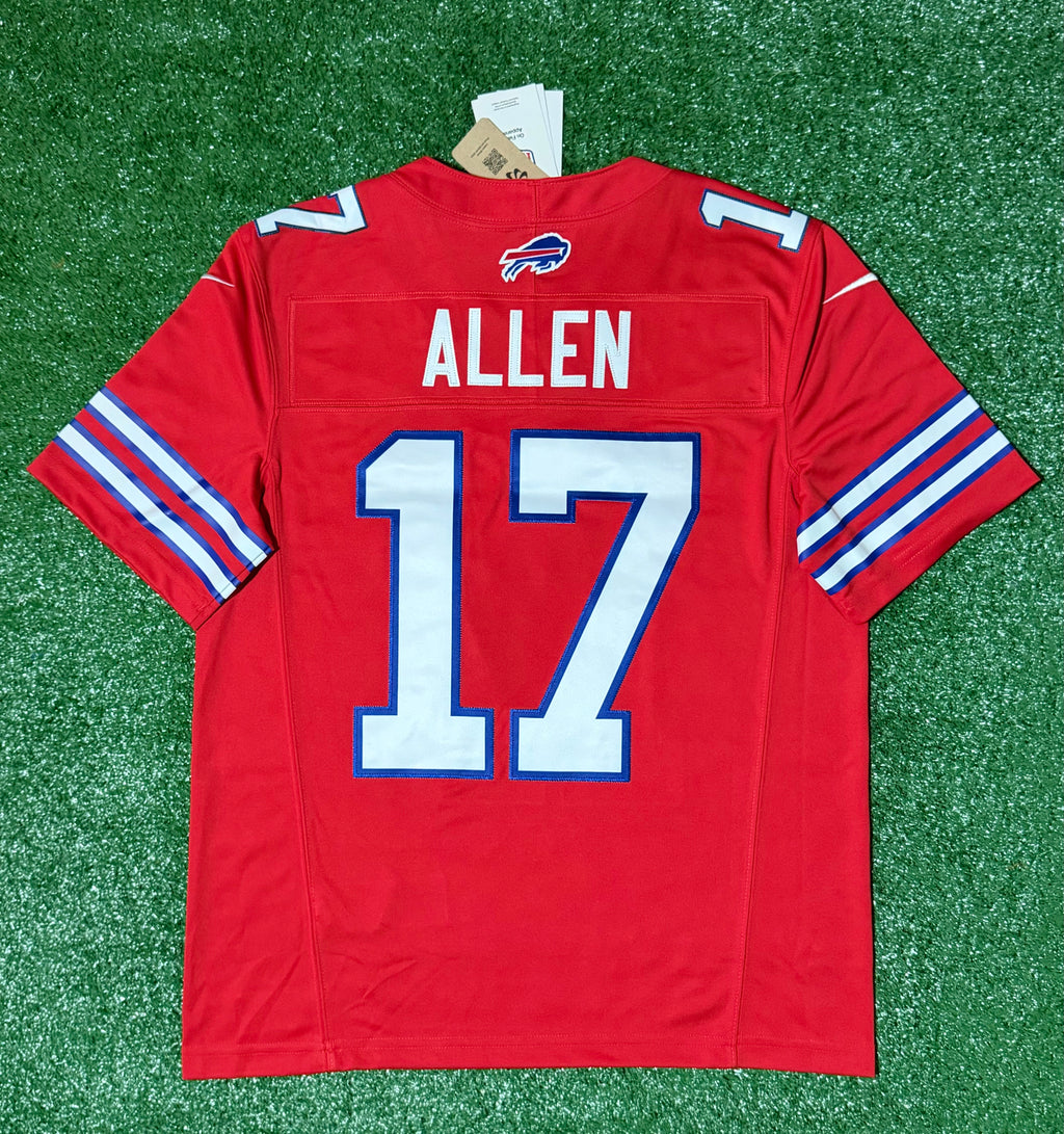 Josh Allen Buffalo Bills Jersey #17 Nike Vapor Fuse Limited Stitched Red Size (Medium) NFL