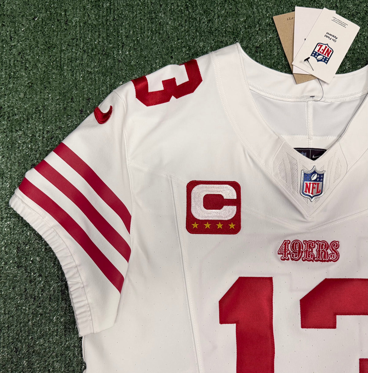 Brock Purdy San Francisco 49ers Jersey #13 Nike Vapor FUSE Elite White Size 44 (Large) NFL
