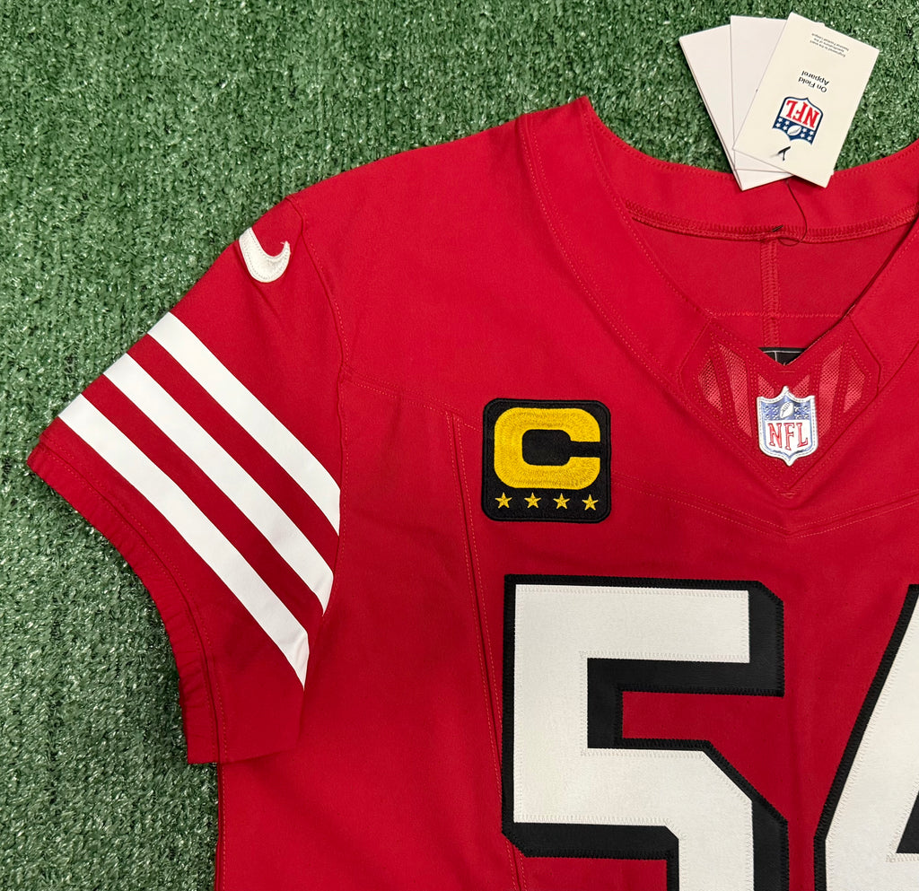 Fred Warner San Francisco 49ers Jersey #54 Nike Vapor FUSE Elite Red Size 44 (Large) NFL