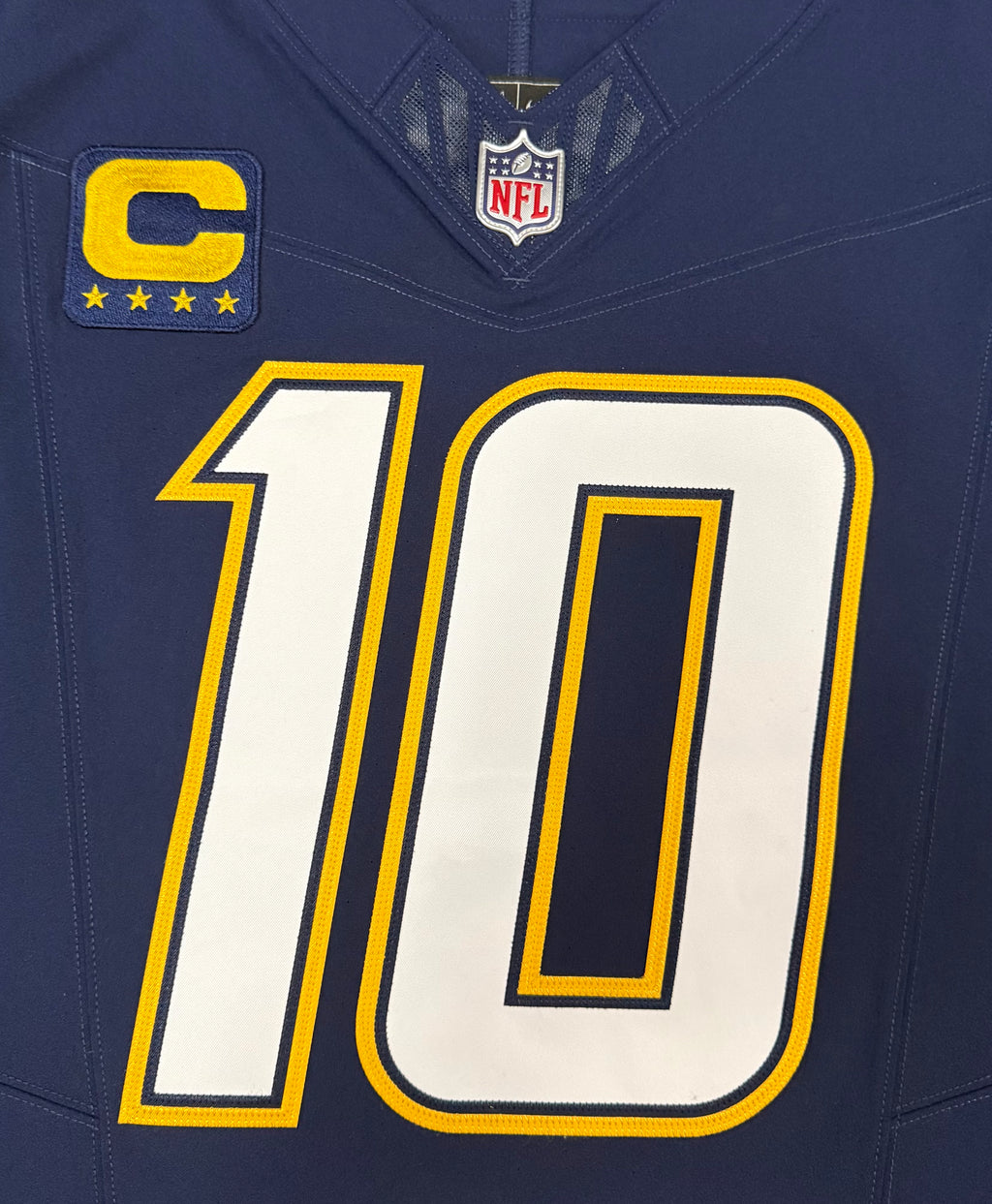 Justin Herbert Los Angeles Chargers Jersey #10 Nike Vapor Fuse Elite Navy Size 44 (L) NFL