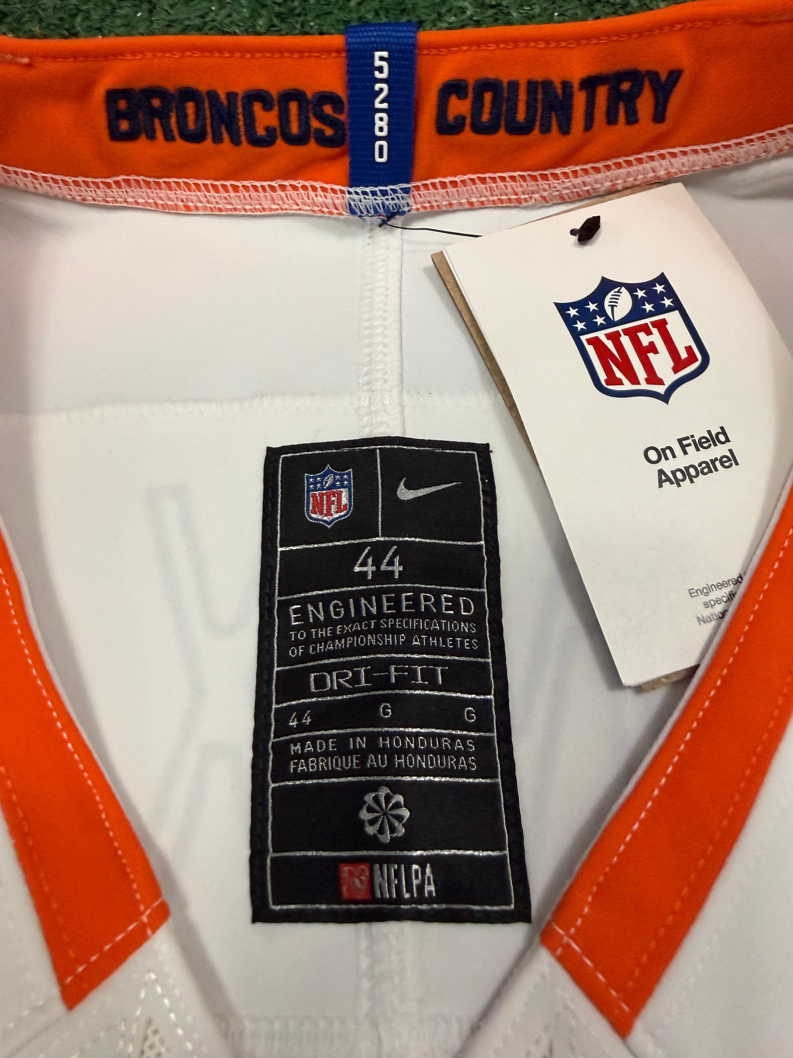 Bo Nix Denver Broncos Jersey #10 Nike Vapor Fuse Elite White Size 44 (L) NFL