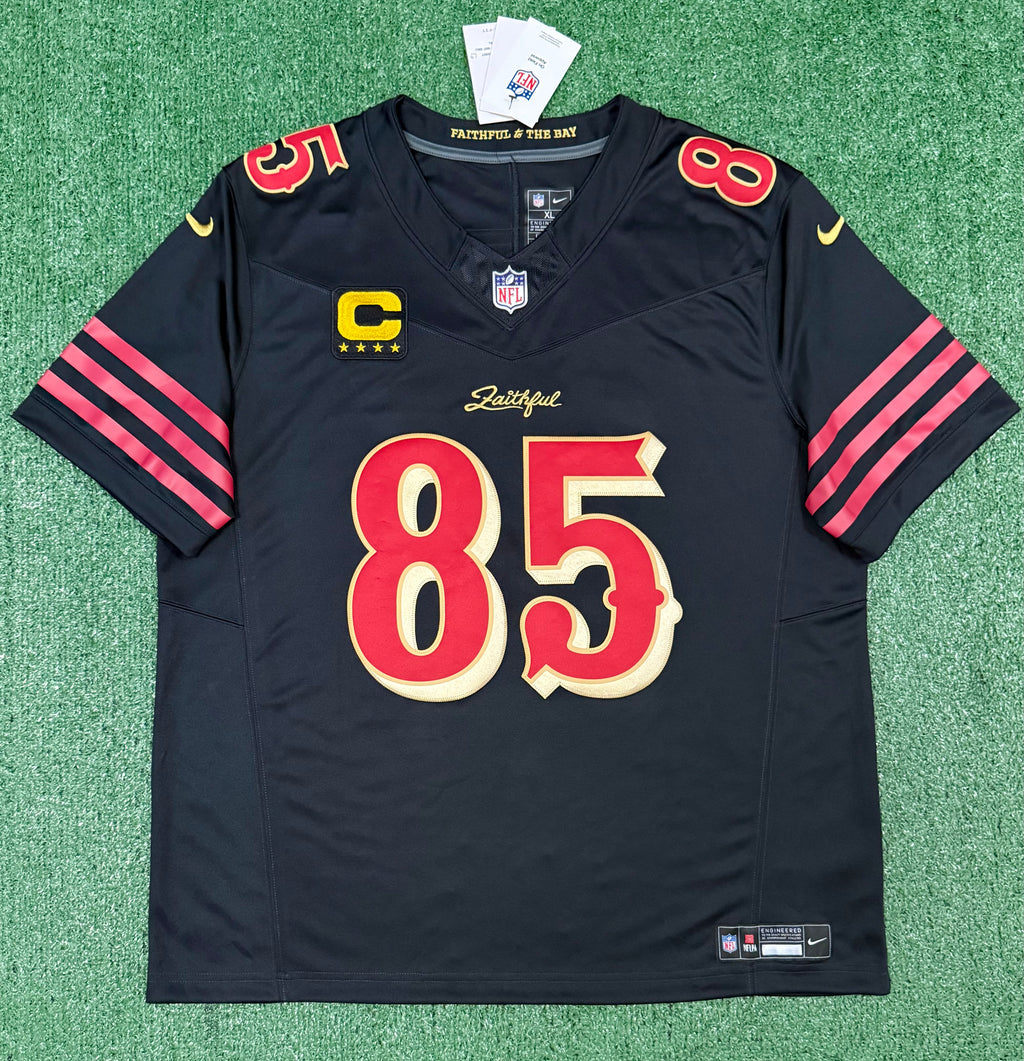 George Kittle San Francisco 49ers Jersey #85 Nike Vapor Fuse Limited Rivalry Black Size (XL) NFL