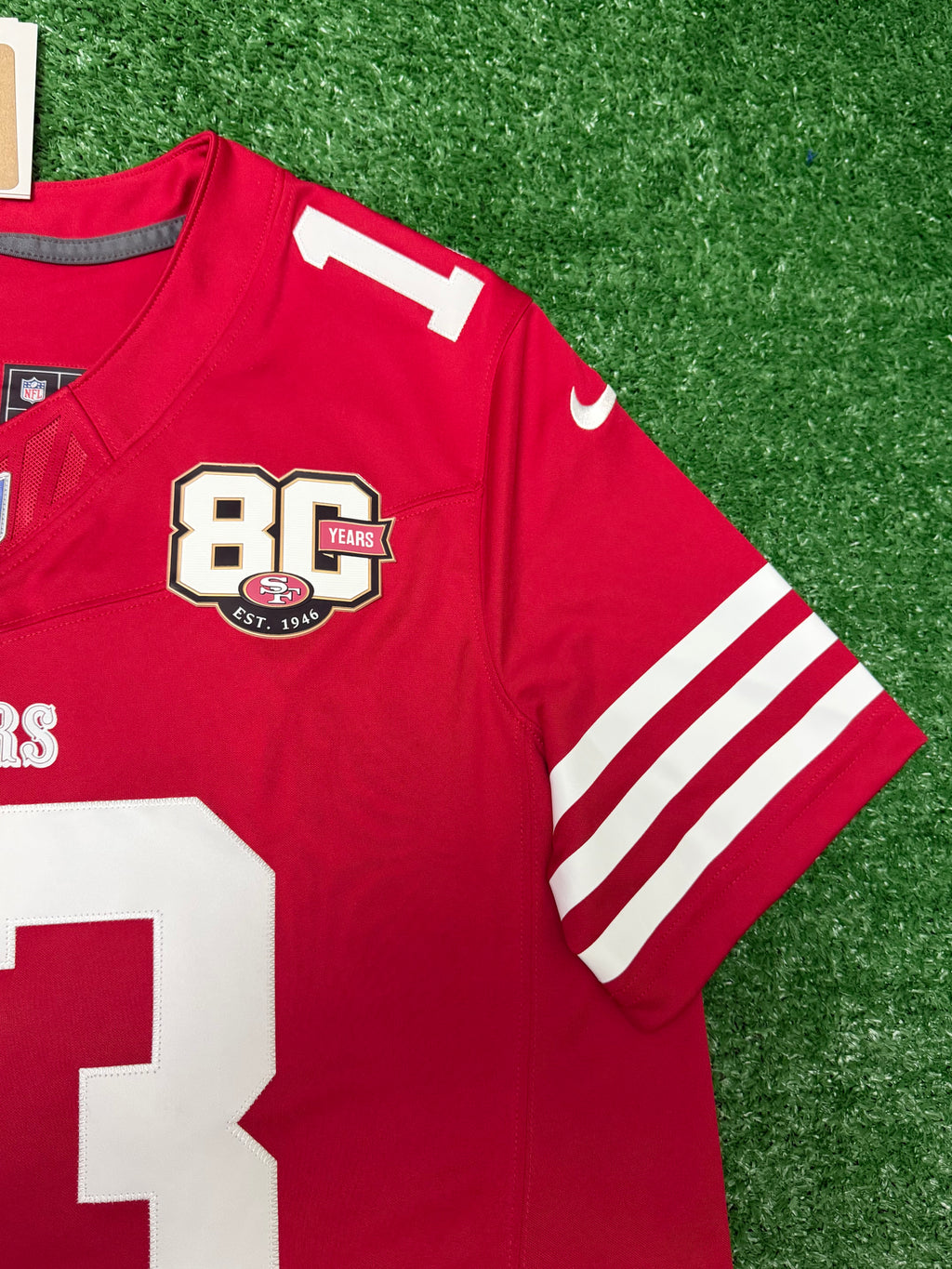 Brock Purdy San Francisco 49ers Jersey #13 Nike Vapor Fuse Limited Stitched Red Size (Large) NFL