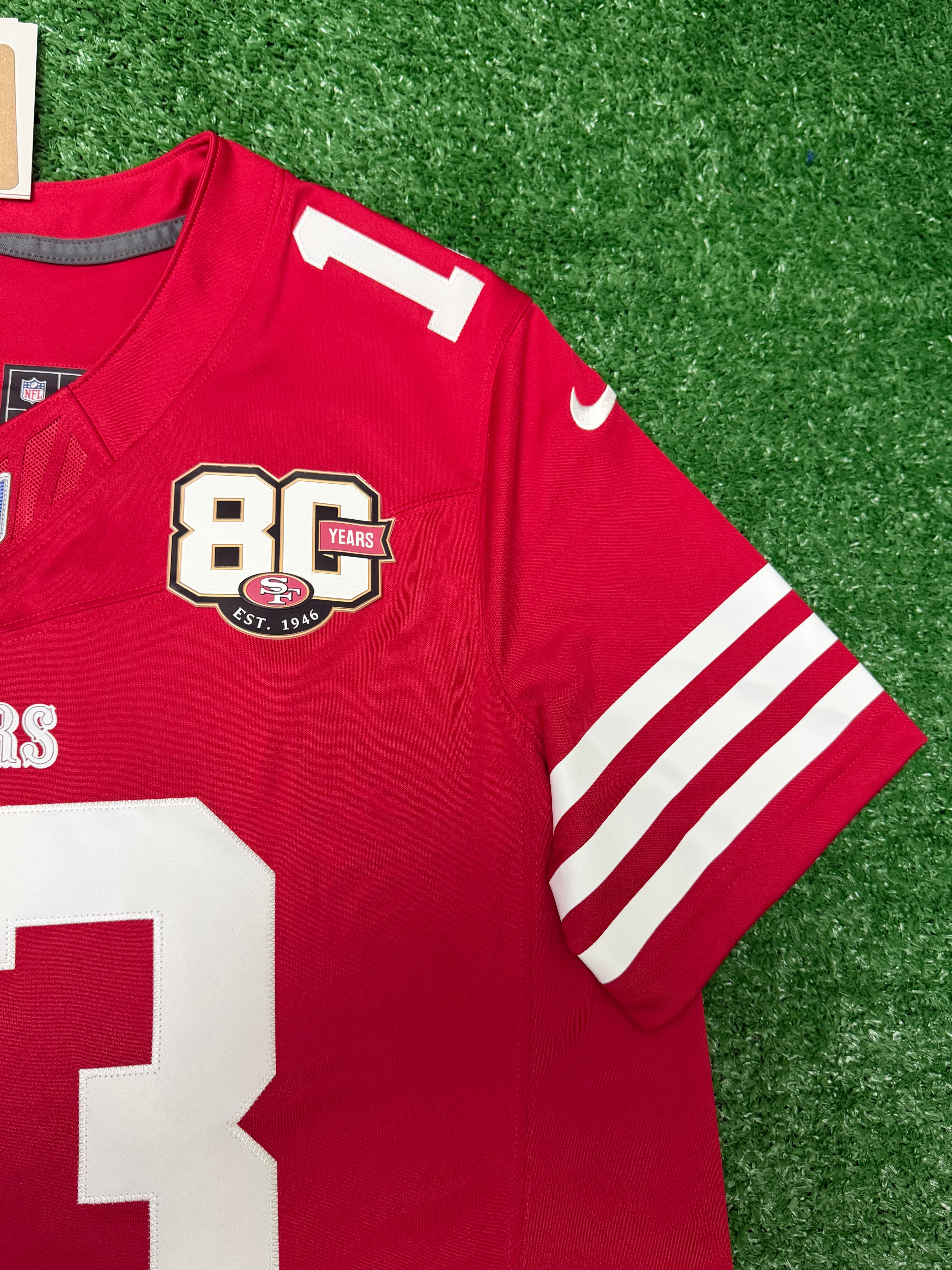 Brock Purdy San Francisco 49ers Jersey #13 Nike Vapor Fuse Limited Stitched Red Size (Large) NFL