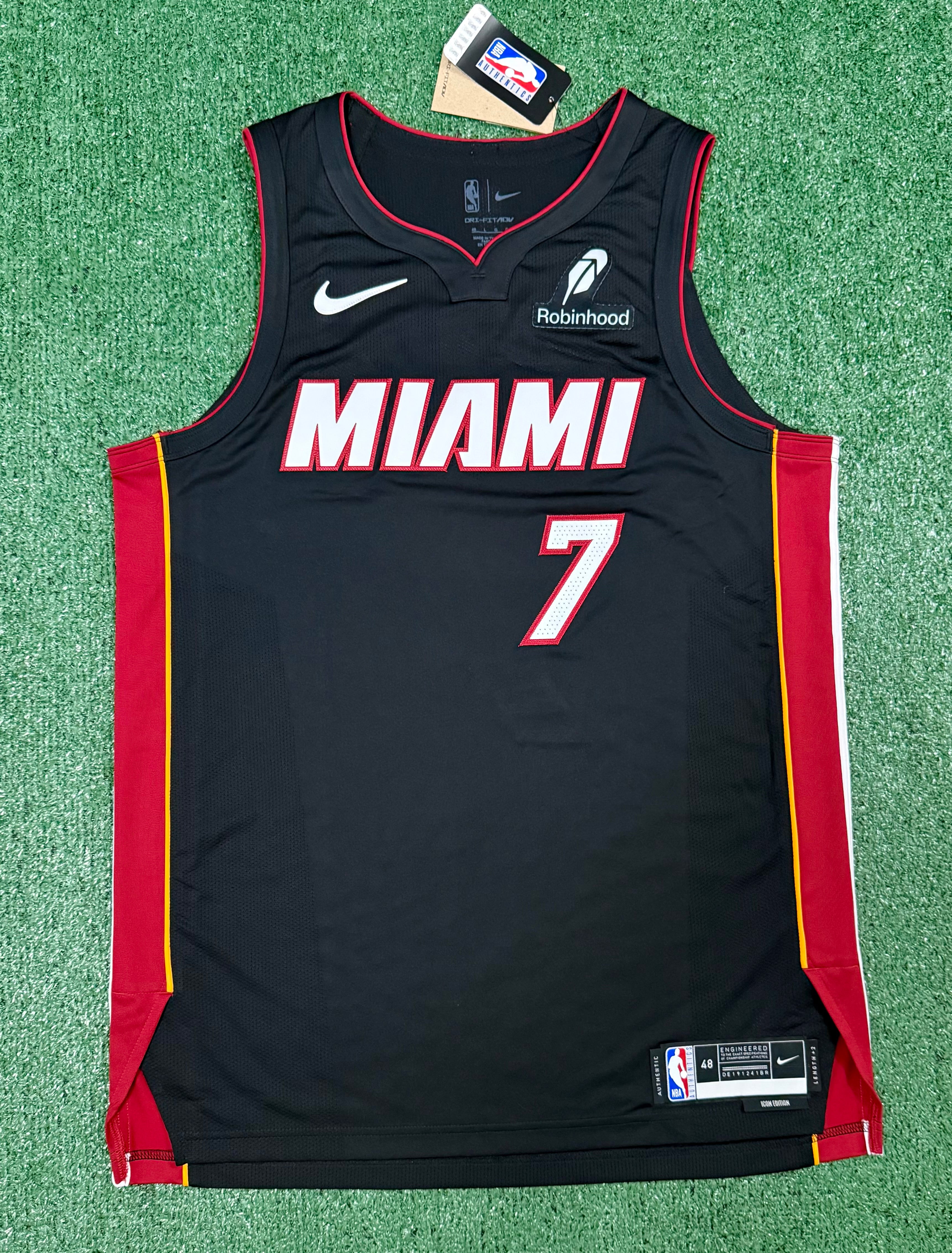 Giannis Antetokounmpo Miami Heat Jersey #7 Nike ADV Authentic Black Size 48 (Large) NBA