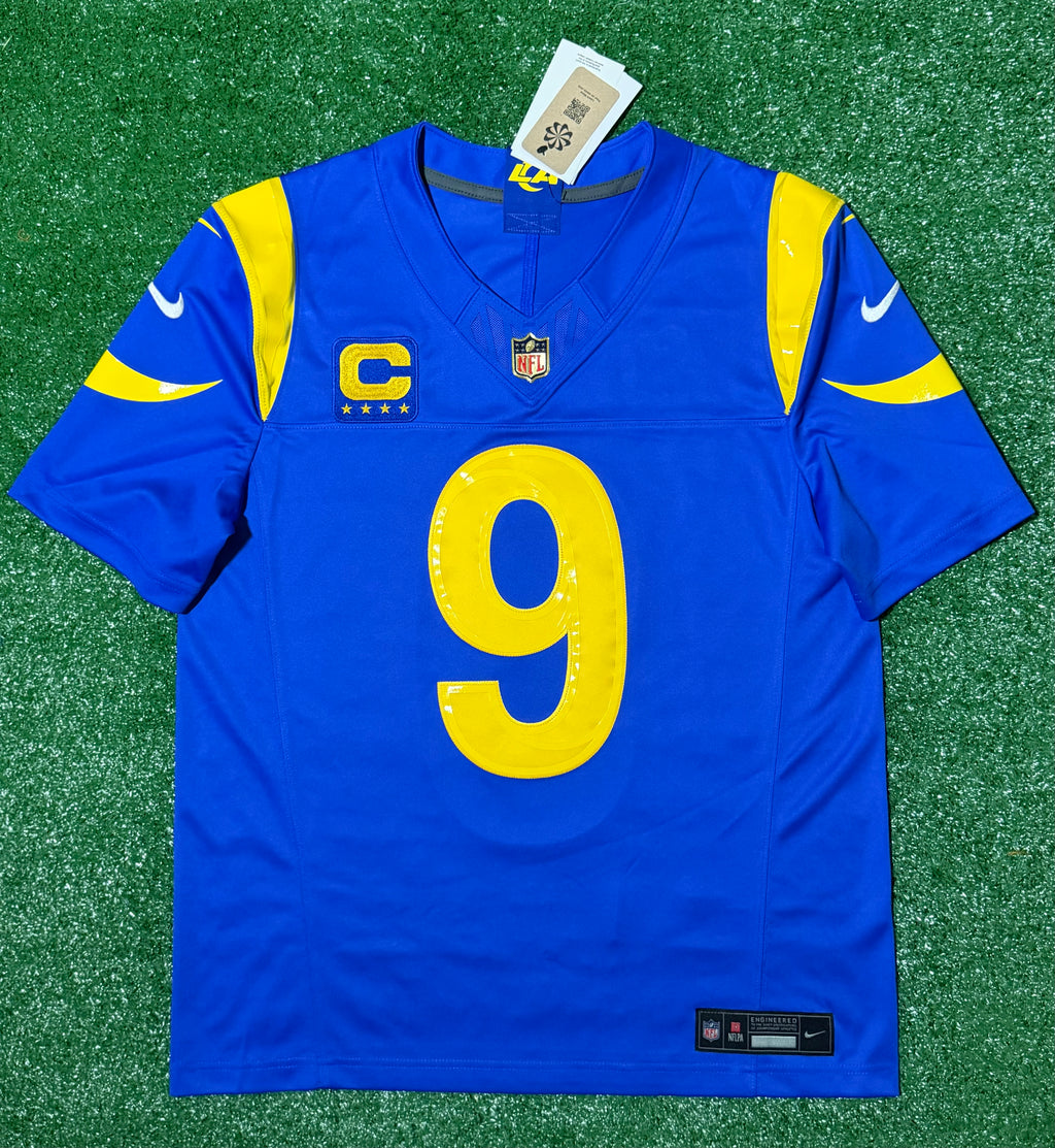 Matthew Stafford Los Angeles Rams Jersey #9 Nike Vapor Fuse Limited Stitched Blue Size (Medium) NFL