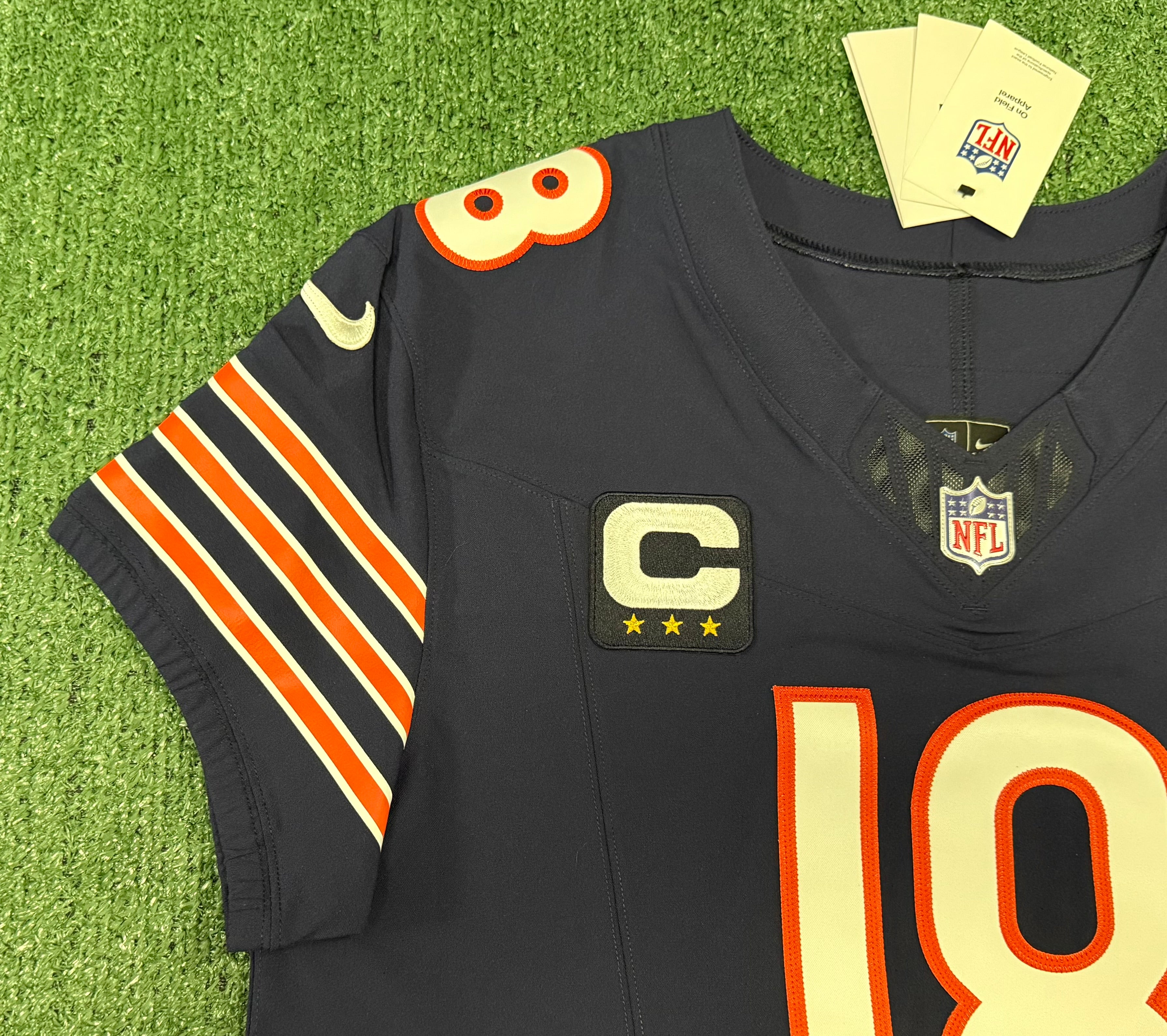 Caleb Williams Chicago Bears Jersey #18 Nike Vapor FUSE Elite Navy Size 44 (Large) NFL