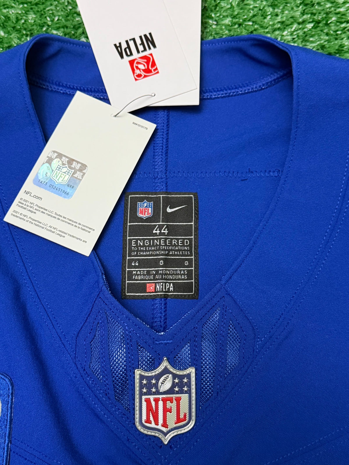 Jaxson Dart New York Giants Jersey #6 Nike Vapor FUSE Elite Blue Size 44 (Large) NFL