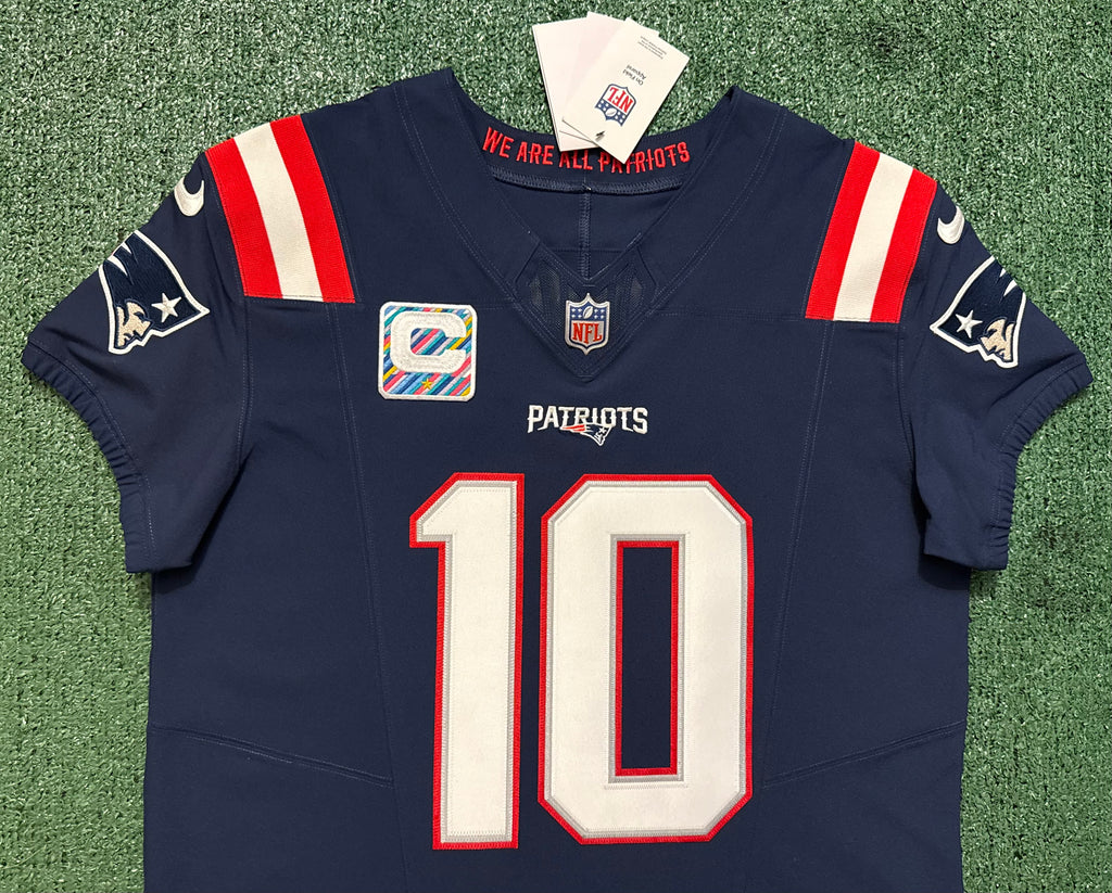 Drake Maye New England Patriots Jersey #10 Nike Vapor Fuse Elite Blue Size 44 (Large) NFL