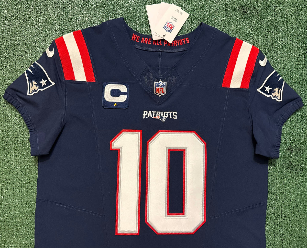 Drake Maye New England Patriots Jersey #10 Nike Vapor Fuse Elite Blue Size 44 (Large) NFL