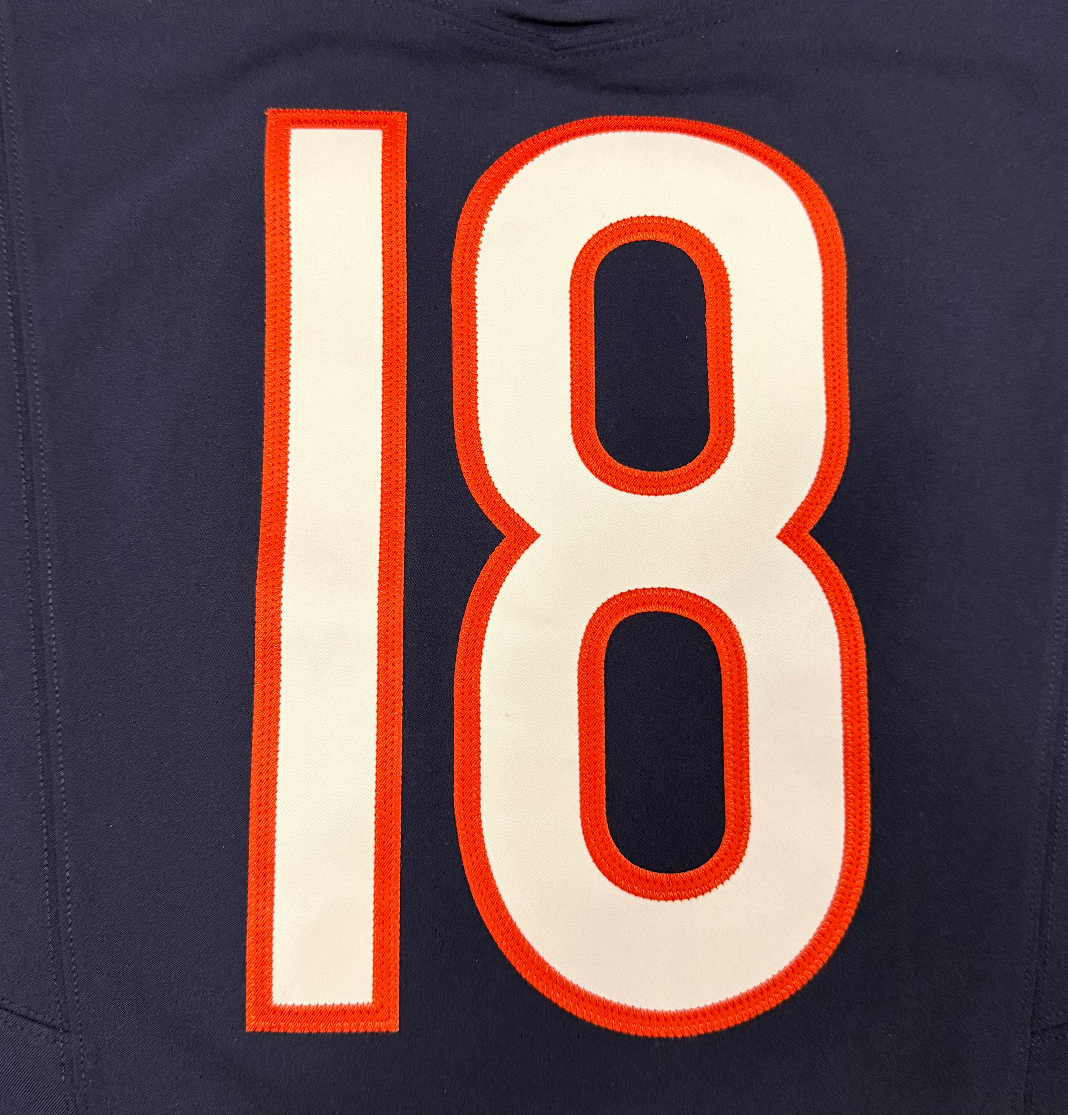 Caleb Williams Chicago Bears Jersey #18 Nike Vapor FUSE Elite Navy Size 44 (Large) NFL