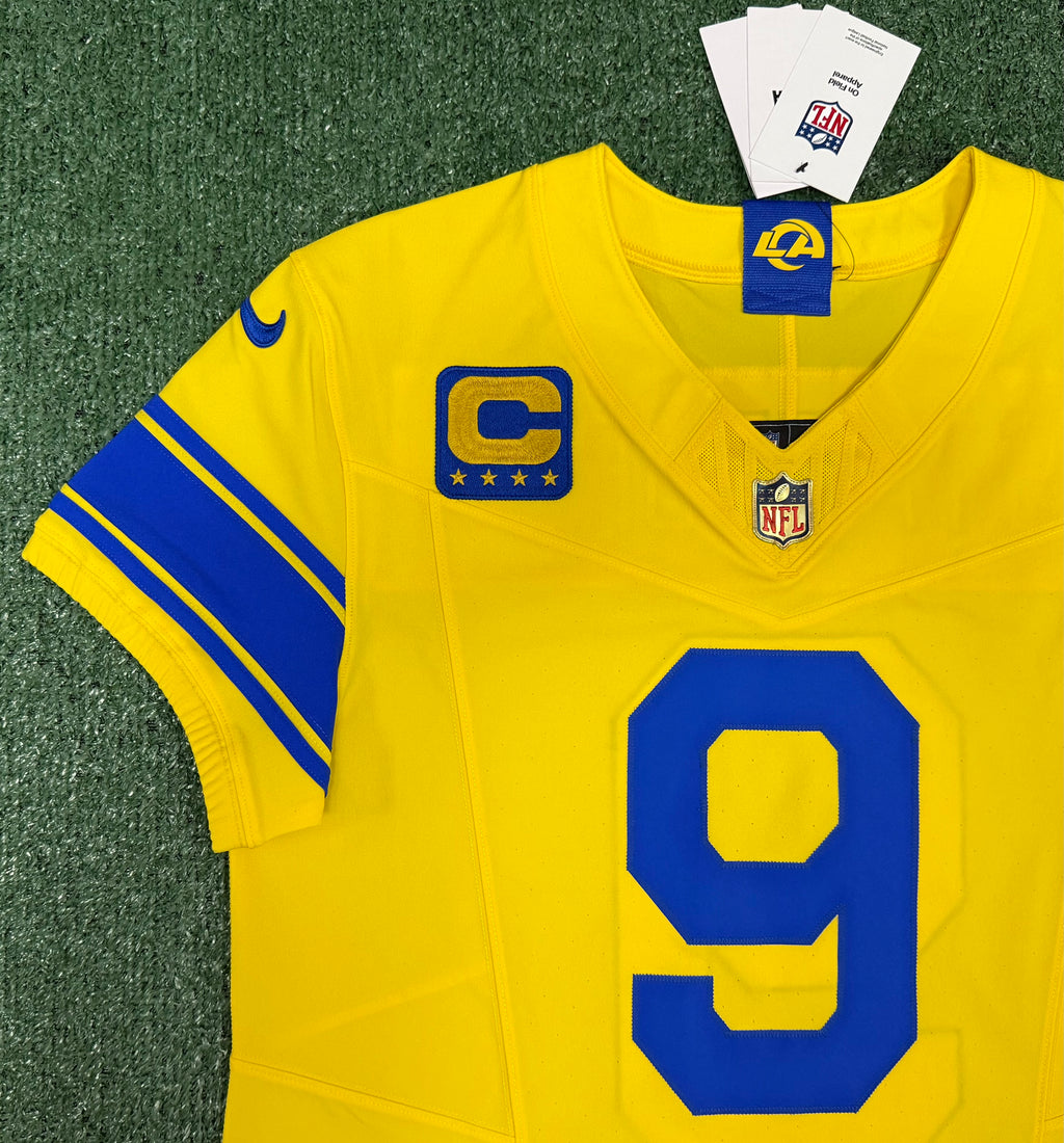 Matthew Stafford Los Angeles Rams Jersey #9 Nike Vapor FUSE Elite Yellow Size 40 (Medium) NFL
