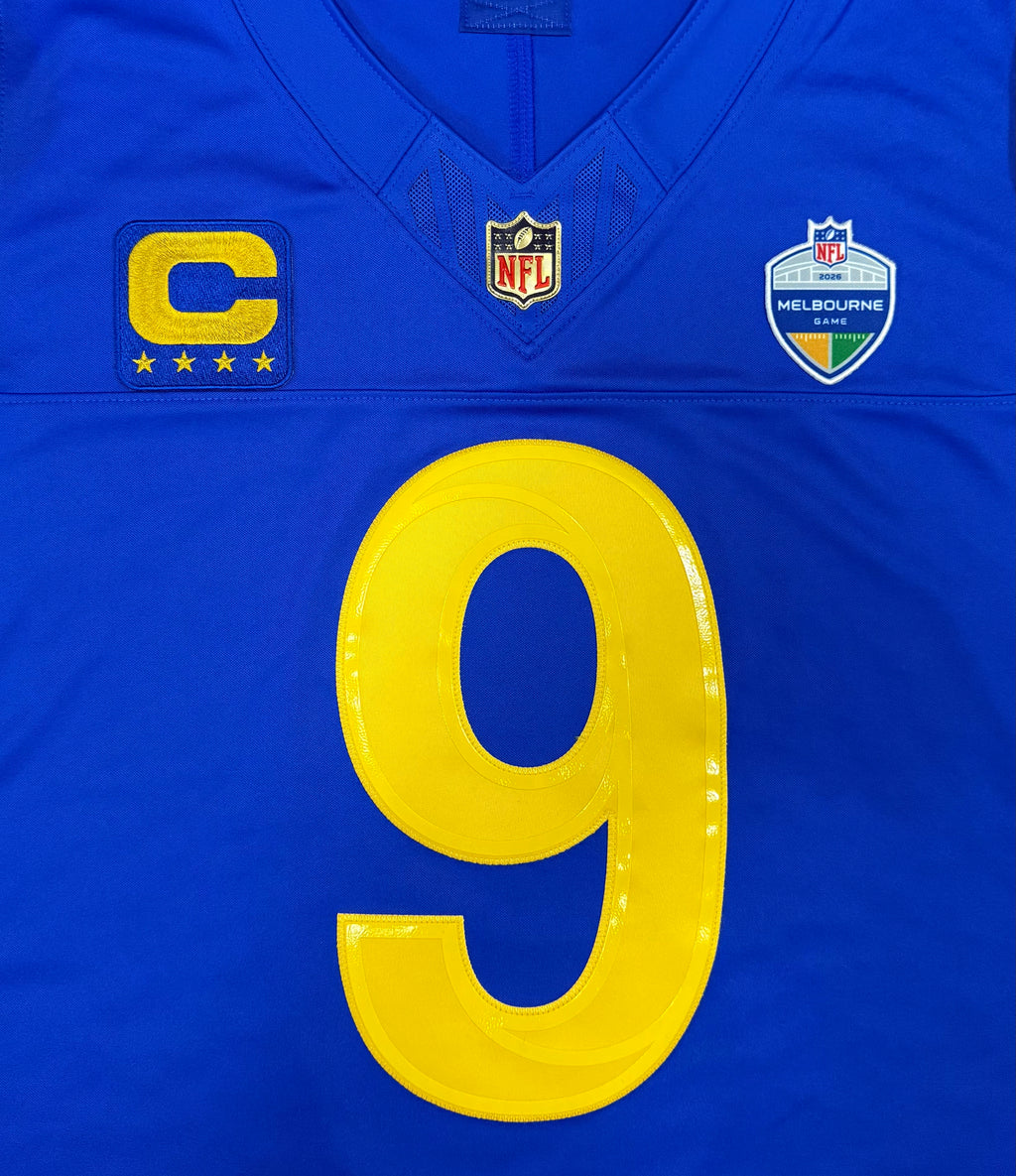 Matthew Stafford Los Angeles Rams Jersey #9 Nike Vapor Fuse Limited Stitched Blue Size (XL) NFL