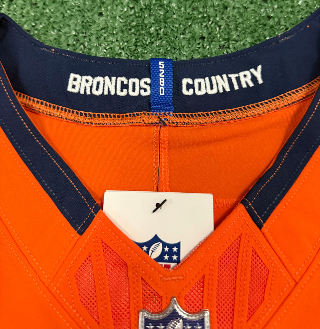 Bo Nix Denver Broncos Jersey #10 Nike Vapor Fuse Elite Orange Size 40 (M) NFL
