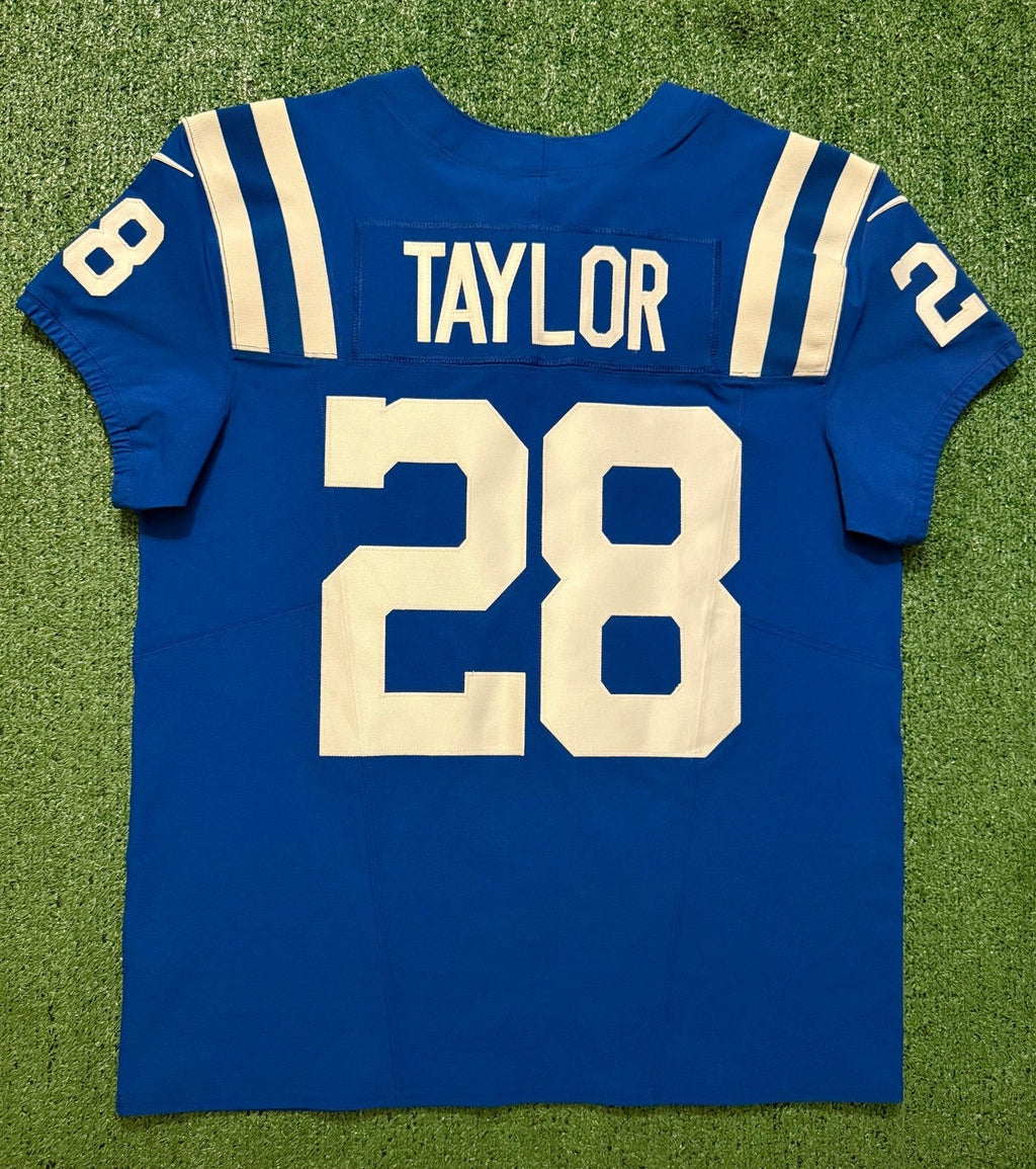 Jonathan Taylor Indianapolis Colts Jersey #28 Nike Vapor Fuse Elite Blue Size 44 (L) NFL